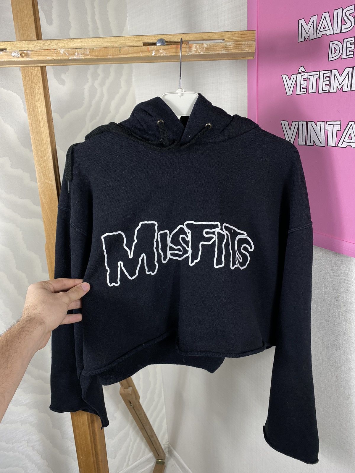 Fruit Of The Loom Misfits Skull Crop Hoodie Size M / US 6-8 / IT 42-44 - 3 Thumbnail