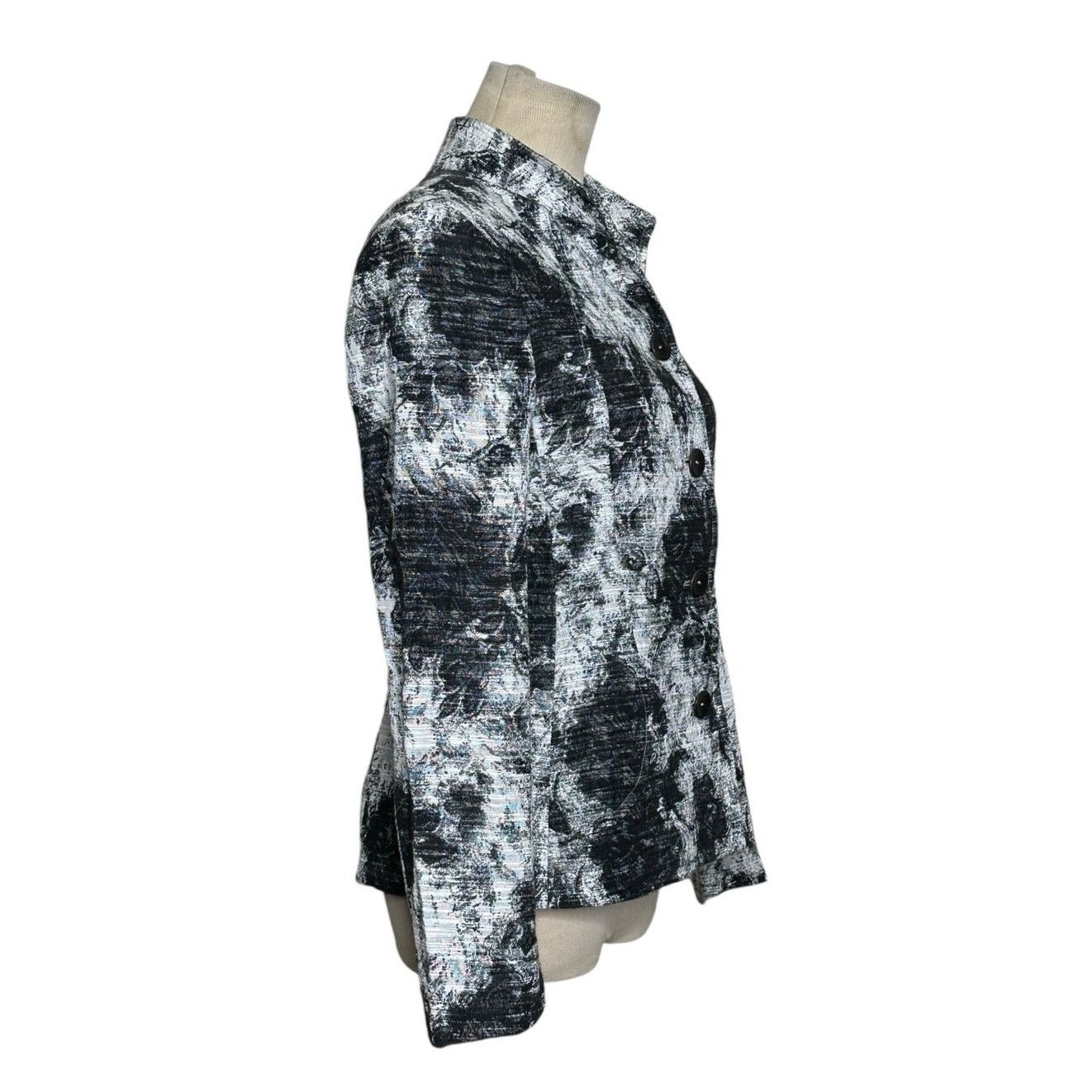 Zanella Zanella gray black long sleeves 4 button blazer size 4 Size S / US 4 / IT 40 - 12 Thumbnail