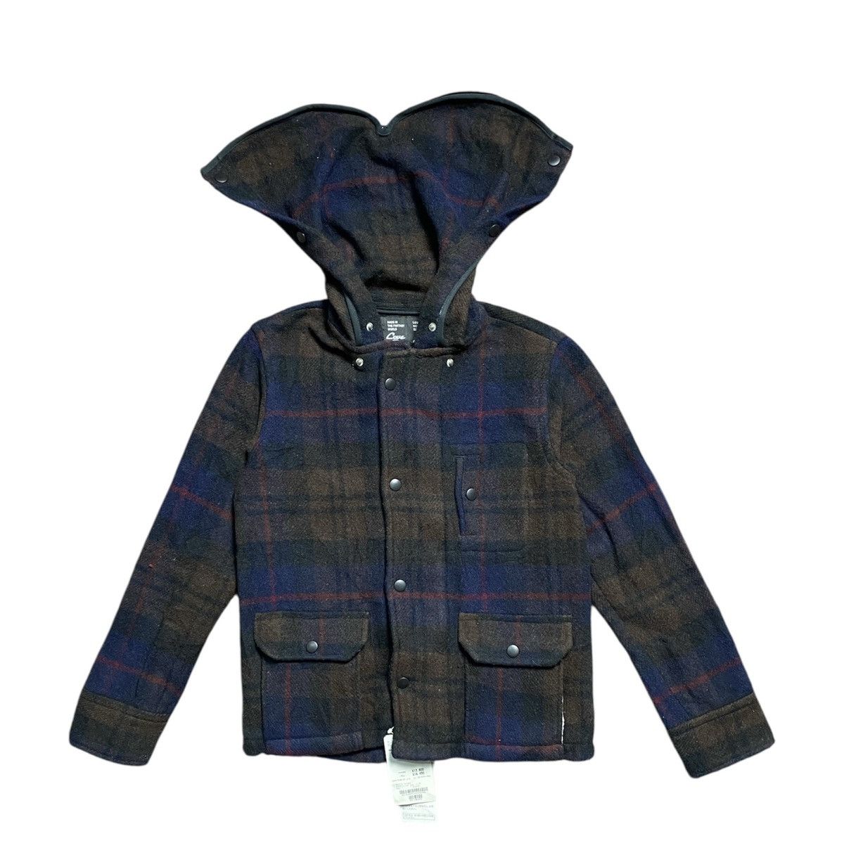 Japanese Brand Drug Store Wool Tartan Hooded Jacket Size US S / EU 44-46 / 1 - 1 Thumbnail