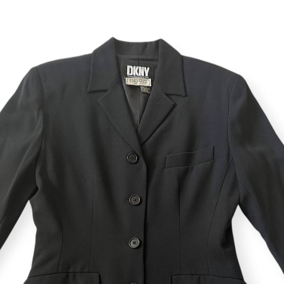 DKNY Vintage DKNY Black Wool Blazer Jacket , size 6, 90s Size M / US 6-8 / IT 42-44 - 8 Thumbnail