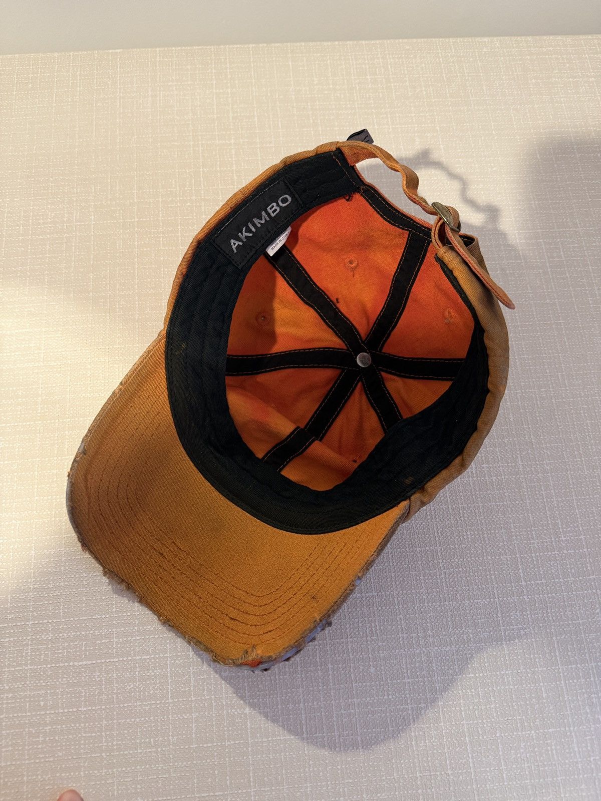 Akimbo Club Thrashed low profile cap burnt orange Size ONE SIZE - 4 Thumbnail