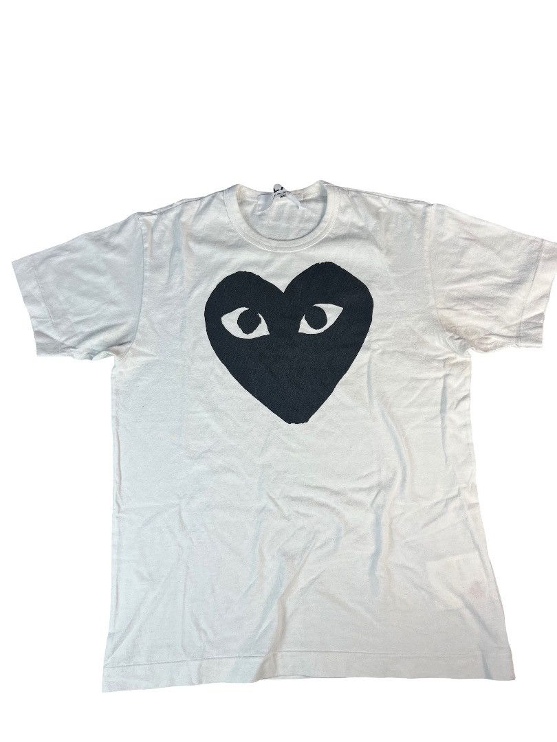 Comme des Garcons COMME des GARÇONS PLAY Black Heart Tee White Size M Size US M / EU 48-50 / 2 - 1 Thumbnail