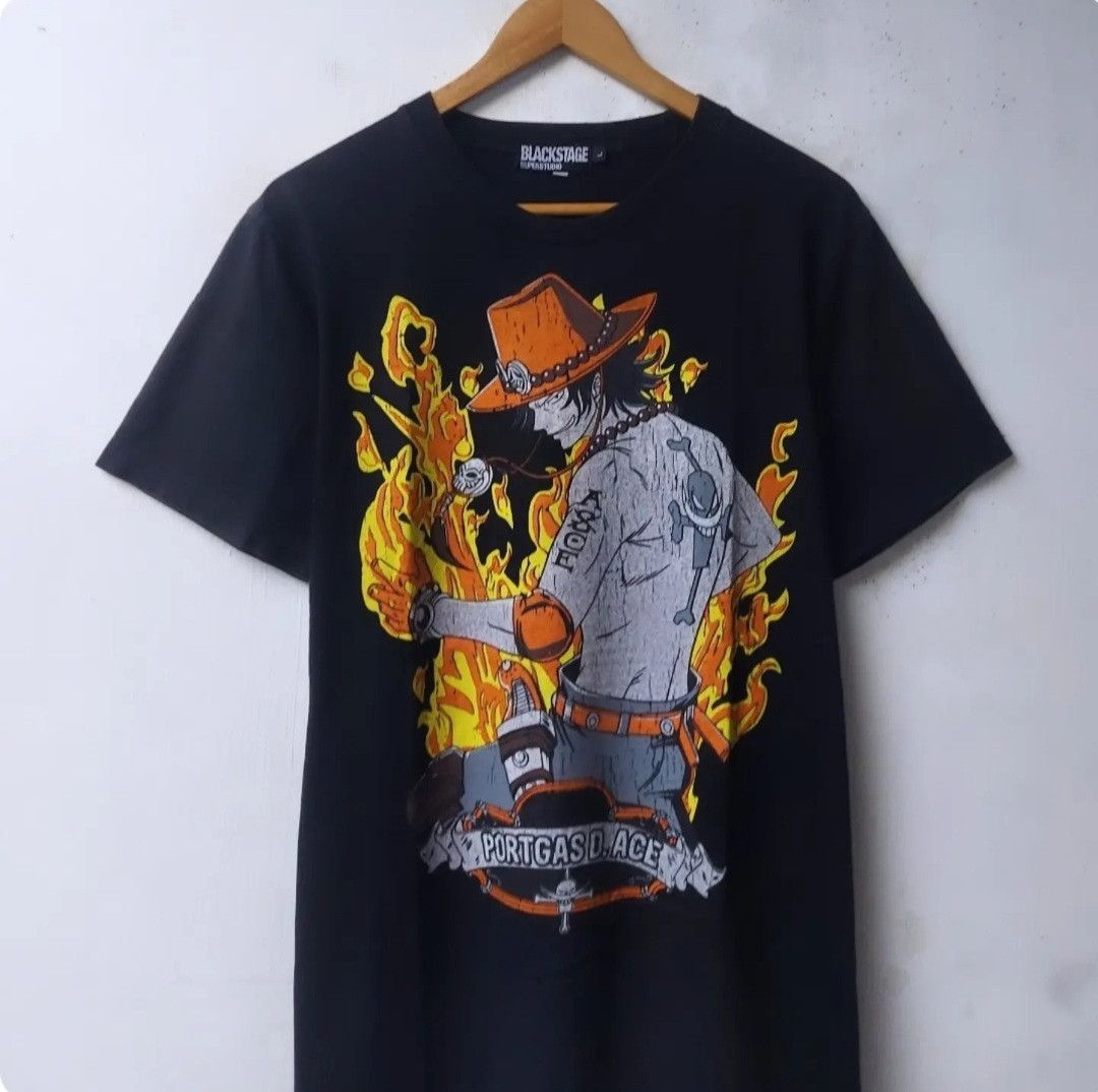 Japanese Brand × One Piece Vintage One Piece Portgas D Ace Japanese Anime Tshirt Size US M / EU 48-50 / 2 - 2 Thumbnail
