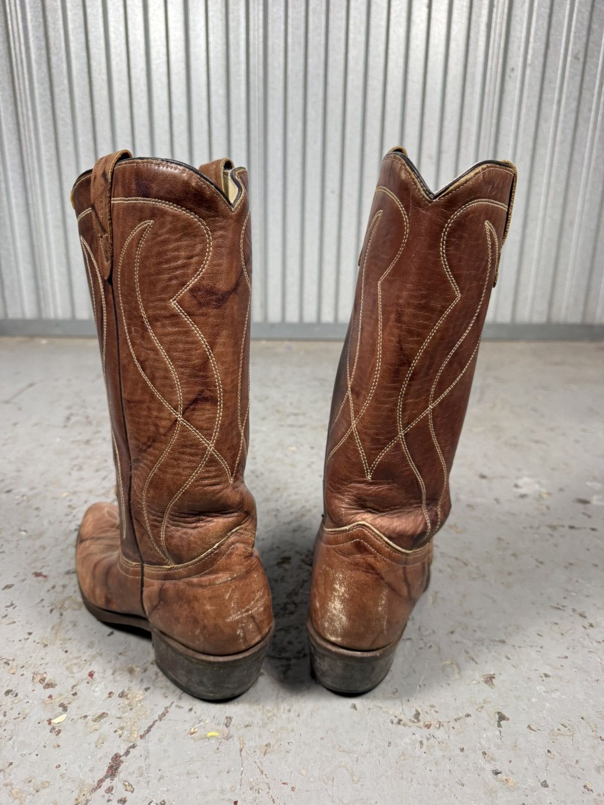 Tony Lama 70s Vintage USA Made Texas Sunburst Inlaid Cowboy Boots Size US 7 / IT 37 - 10 Thumbnail