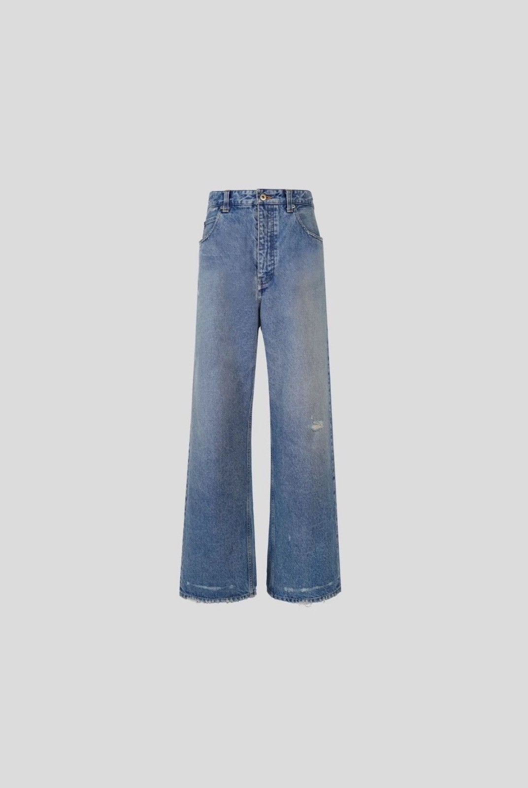 STEVE DISTRESSED STRAIGHT-LEG JEANS IN WASHED BLUE – VUJA DÉ