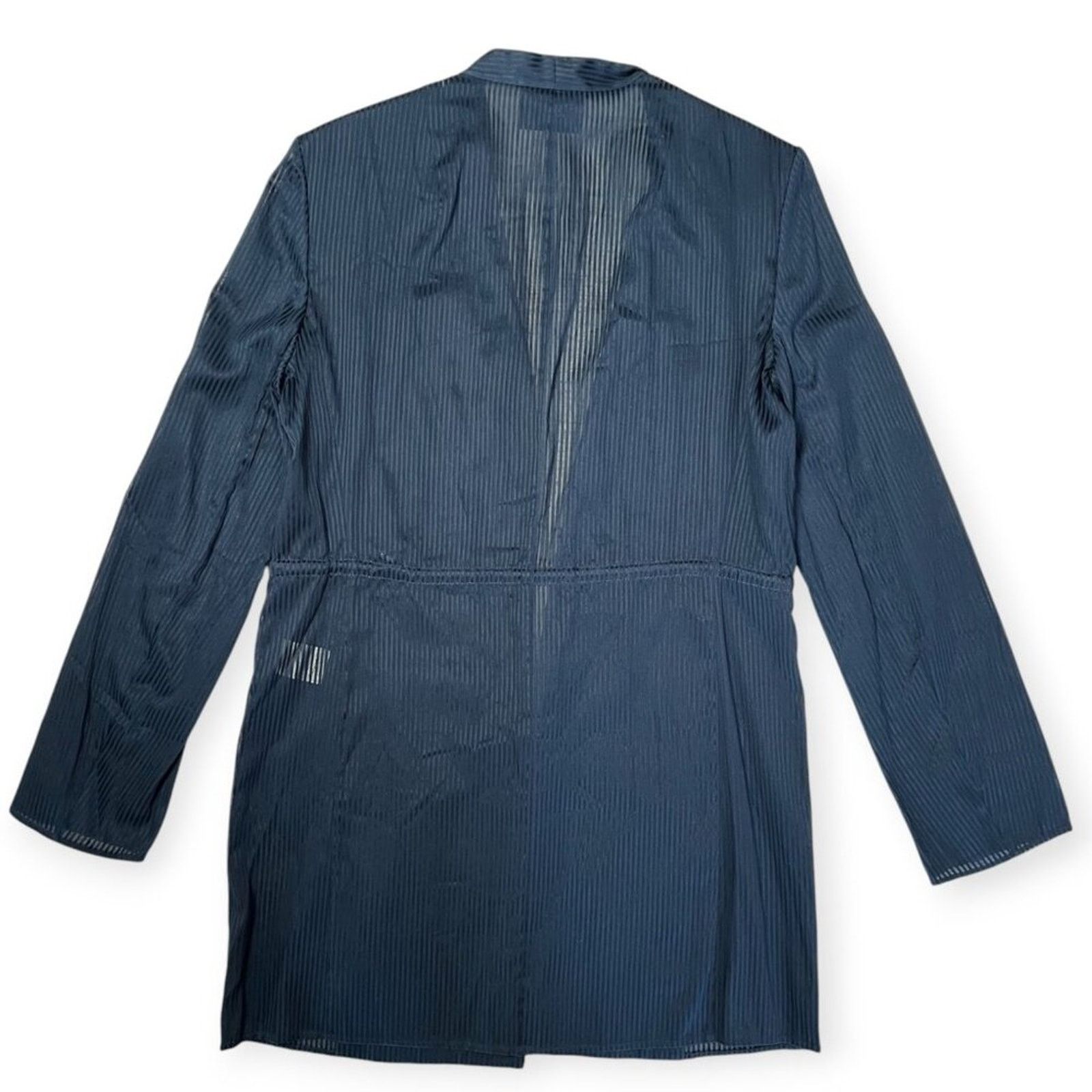 Akris Akris Gionata Silk Blend Striped Jacket Size 8 Navy Size M / US 6-8 / IT 42-44 - 2 Thumbnail