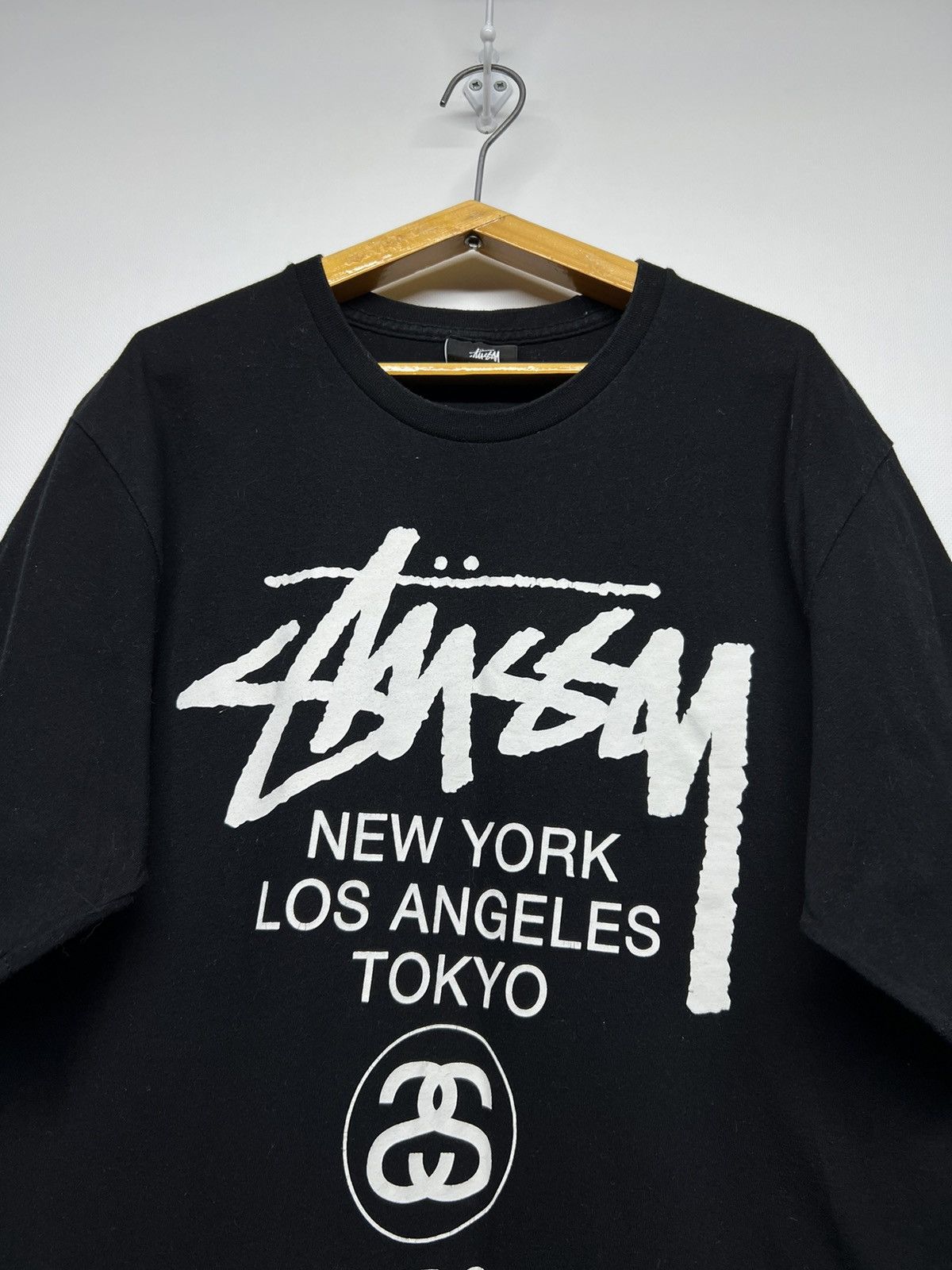 Champion × Stussy Vintage Stussy x Champion World Tour Black Tee
