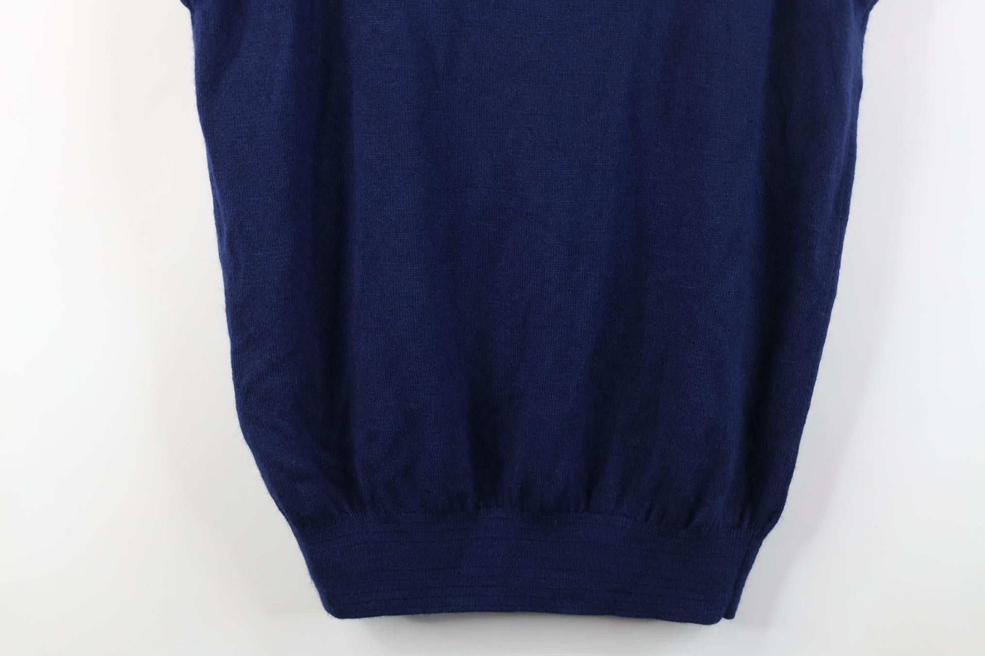 Vintage Deadstock Vintage 70s Blank Soft Knit Sweater Vest Navy Blue Size M / US 6-8 / IT 42-44 - 11 Thumbnail