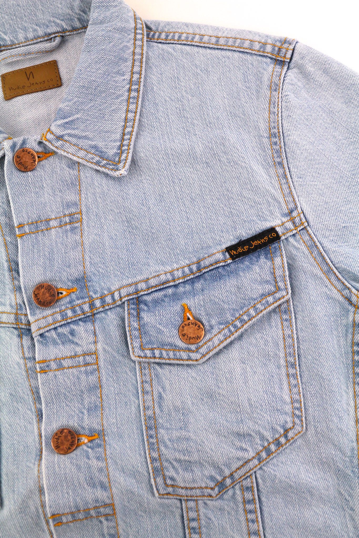 Nudie Jeans PERRY S Saltwater Shades Polo Neck Denim Logo 82445 Size US S / EU 44-46 / 1 - 6 Thumbnail