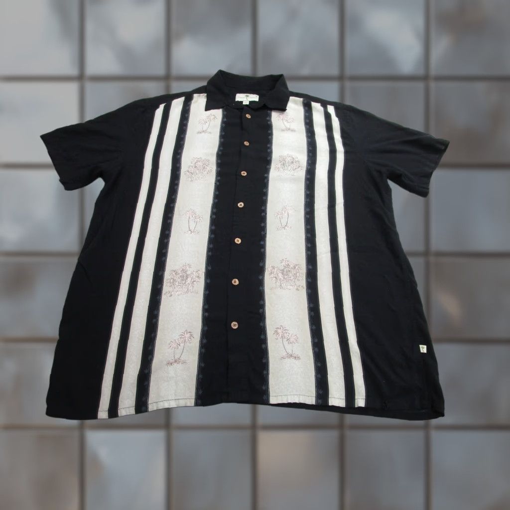 Vintage VINTAGE Island Shores Button-Up Shirt Mens 2XLT Black Beige Palm Tree Hawaiian Aloha Size US XXL / EU 58 / 5 - 1 Thumbnail