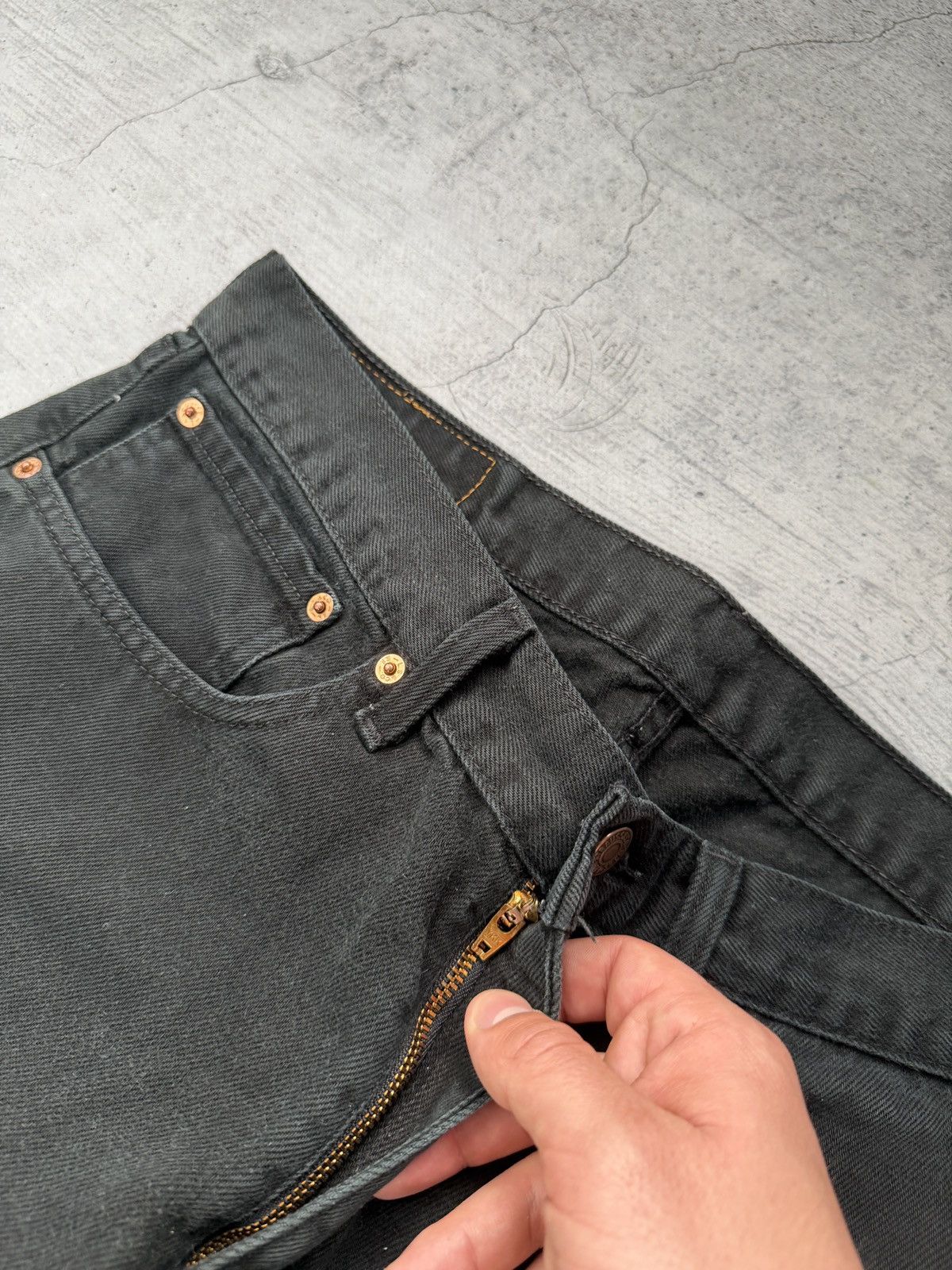 Levi's Vintage Levi's 751 Straight Fit USA Black Denim Opium Jeans Size US 33 - 7 Thumbnail