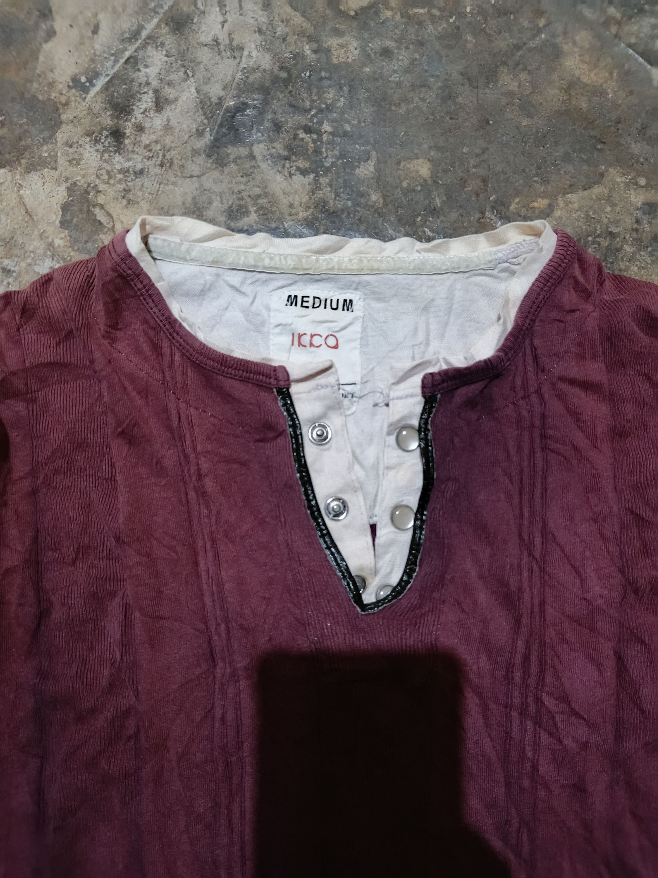 Japanese Brand Ikka double layered henley top Size US M / EU 48-50 / 2 - 2 Thumbnail