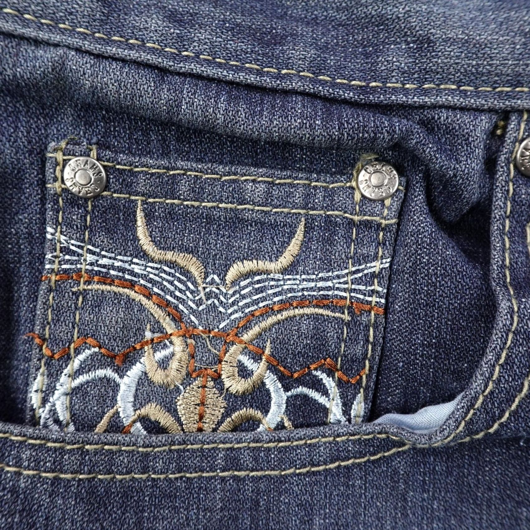 Vintage VINTAGE Chams Shorts Mens 34 Blue Denim Jean Jorts Baggy Loose Embroidered Y K Size US 34 / EU 50 - 4 Thumbnail