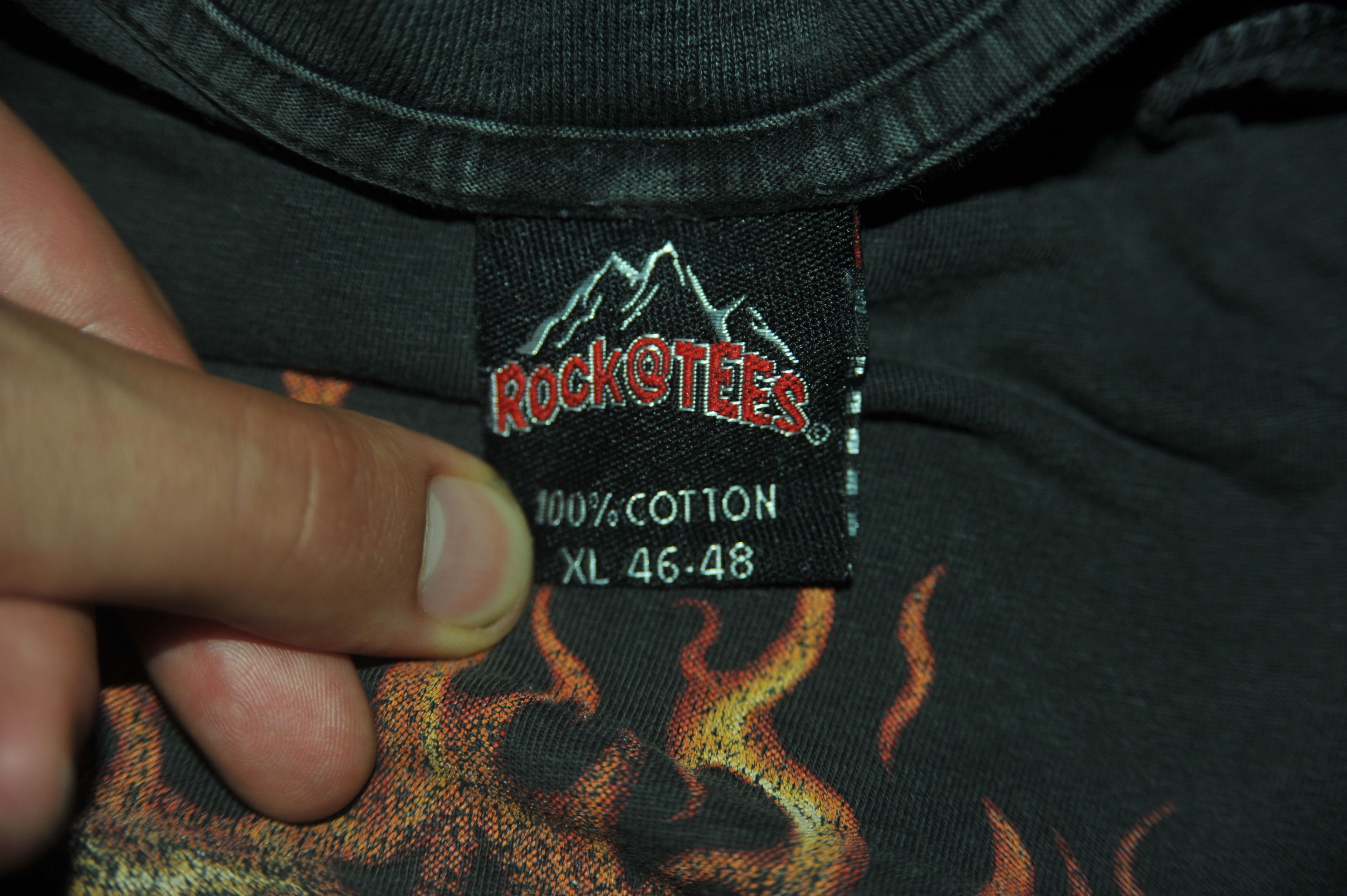 Vintage Vintage 90s Skulls Satanic Flame T-shirt Size US XL / EU 56 / 4 - 5 Thumbnail