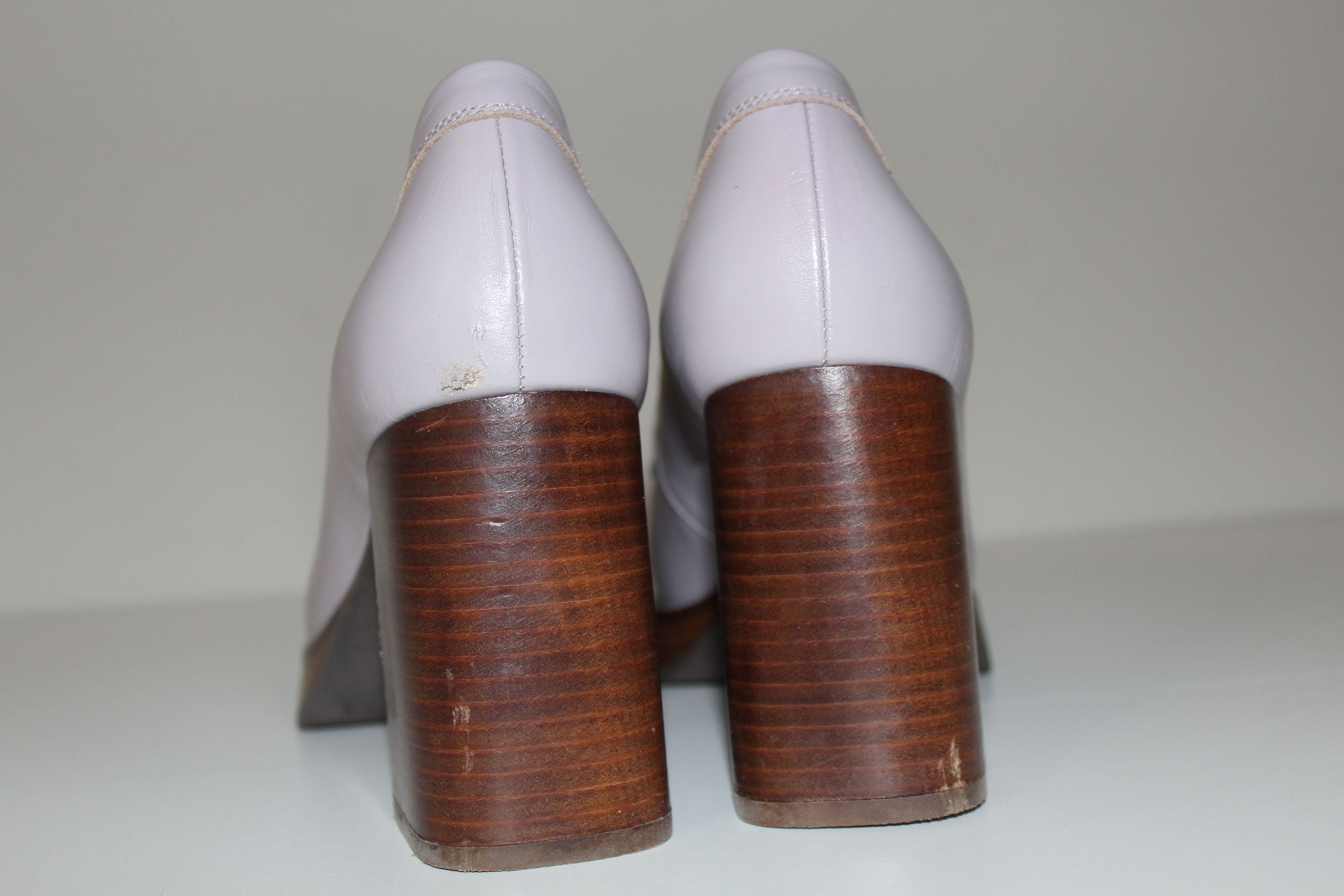 ALOHAS ALOHAS Busy Heel Leather Pumps Sz 41 US 10 Light Purple Size US 10 / IT 40 - 3 Thumbnail