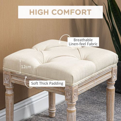 Designer × Homemade HOMCOM 16" Vintage Ottoman, Tufted Foot Stool with Upholster Size US L / EU 52-54 / 3 - 5 Thumbnail