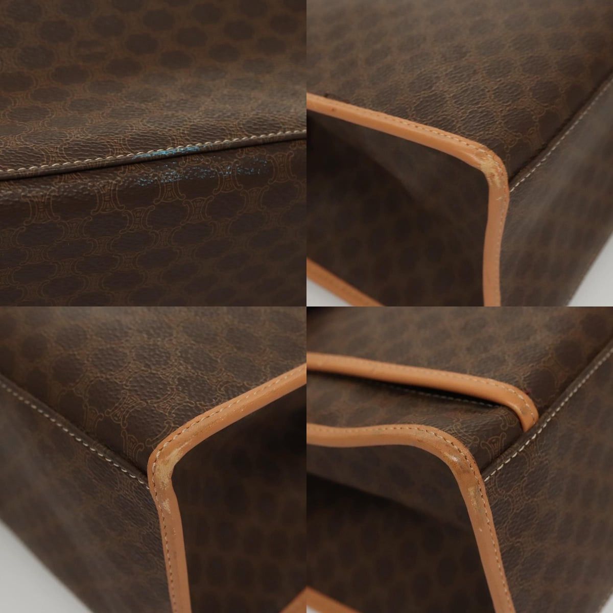 Celine CELINE Macadam Canvas Shoulder Bag Pvc Leather Brown Gold Size ONE SIZE - 10 Thumbnail
