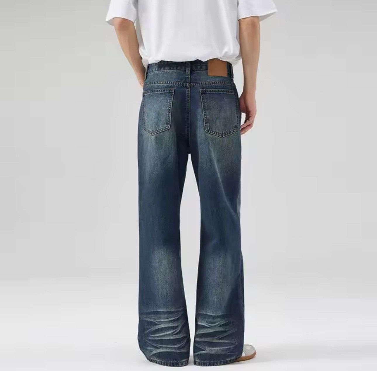 Jean Streetwear Flared Bootcut Casual Navy Blue Jeans Y2k Size US 30 / EU 46 - 4 Thumbnail