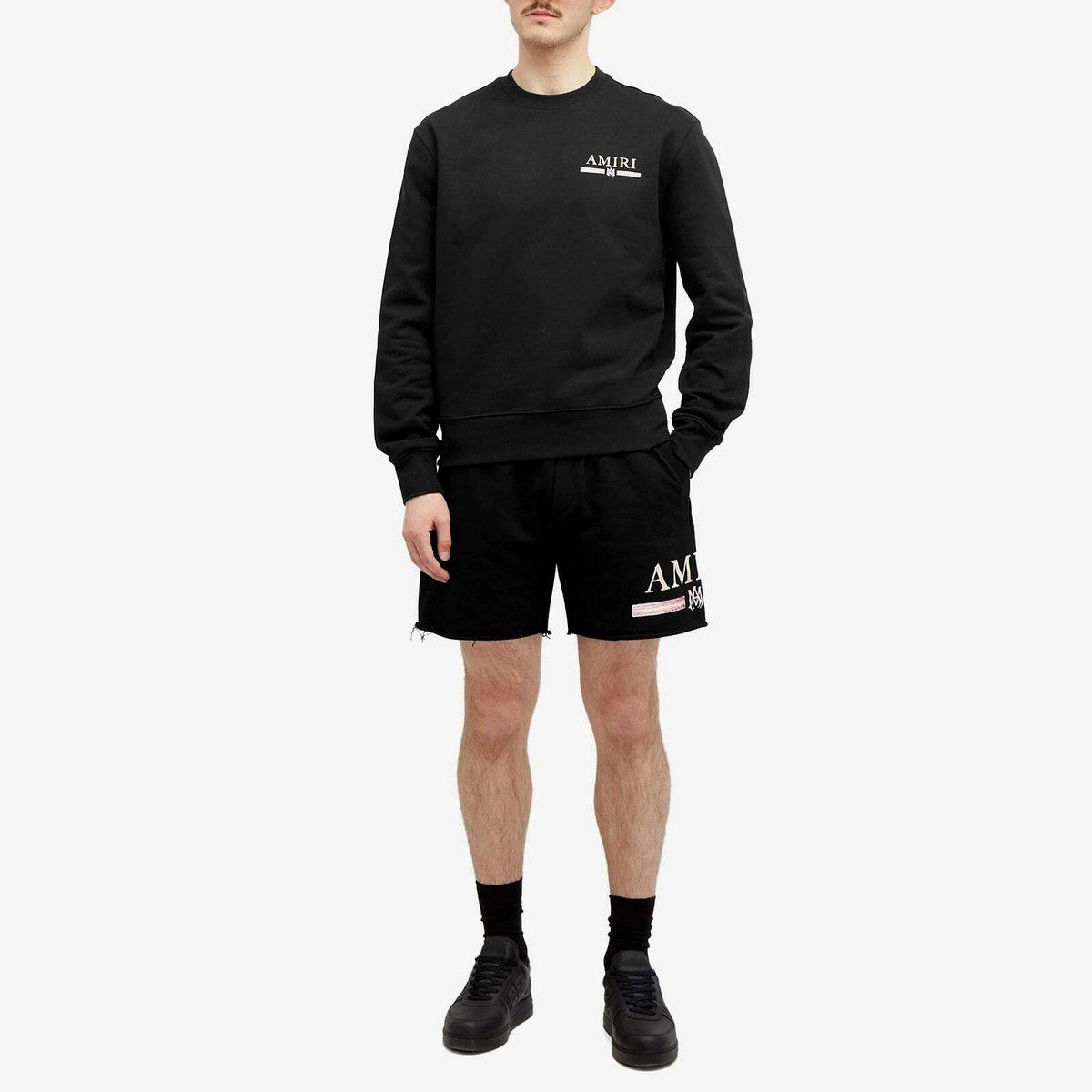 Amiri o1mle0326 MA Watercolor Bar Sweatshort in Black Size US 32 / EU 48 - 4 Thumbnail