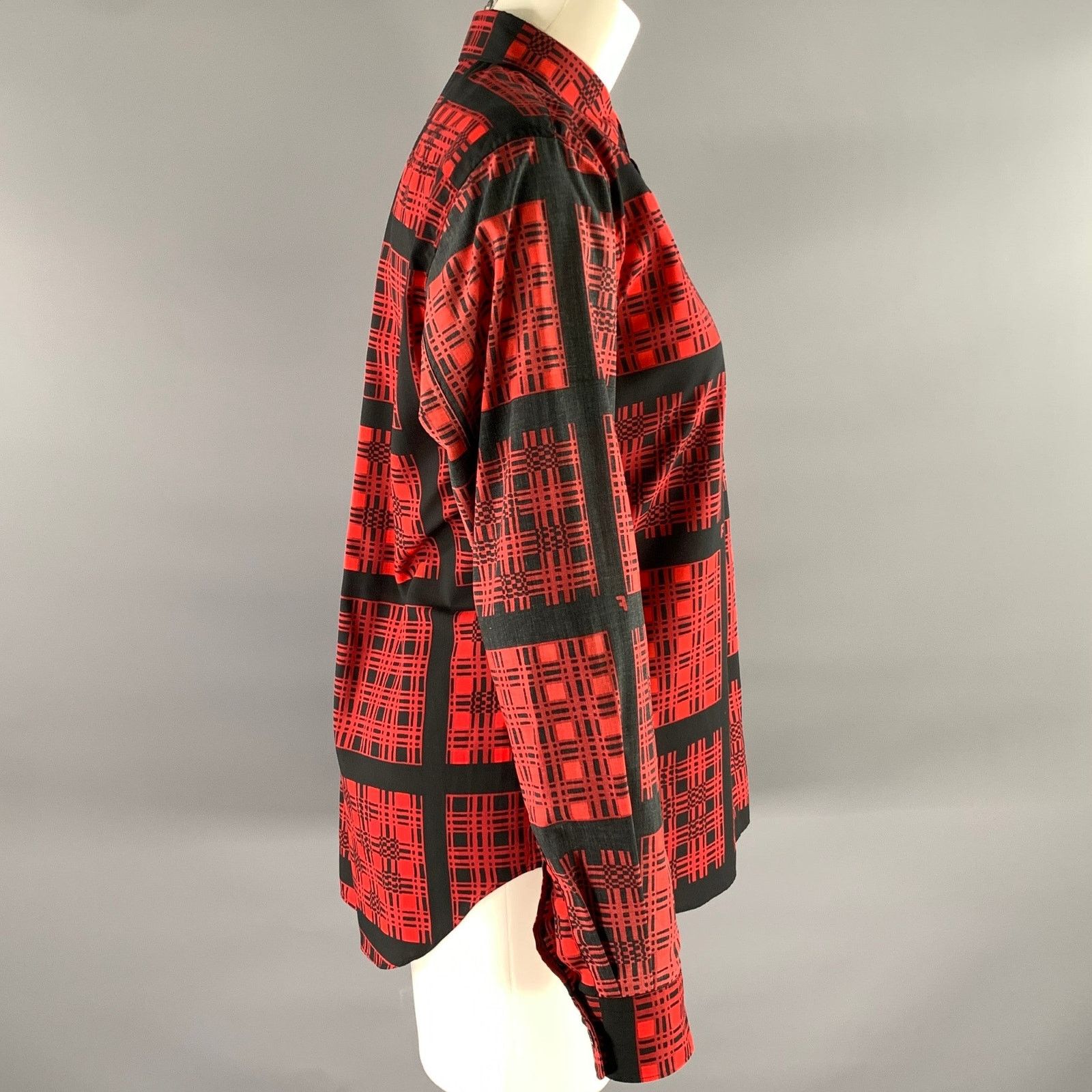 Comme des Garcons COMME des GARCONS Size S Red Black Polyester Plaid Blouse Size S / US 4 / IT 40 - 3 Thumbnail