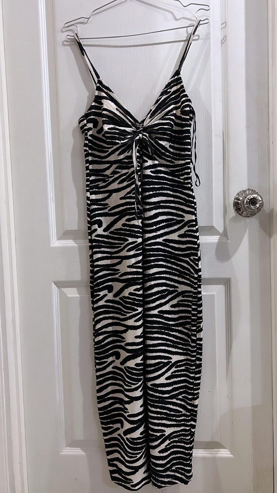 Designer Zara zebra midi body cut out dress 🦓 Size S / US 4 / IT 40 - 2 Thumbnail