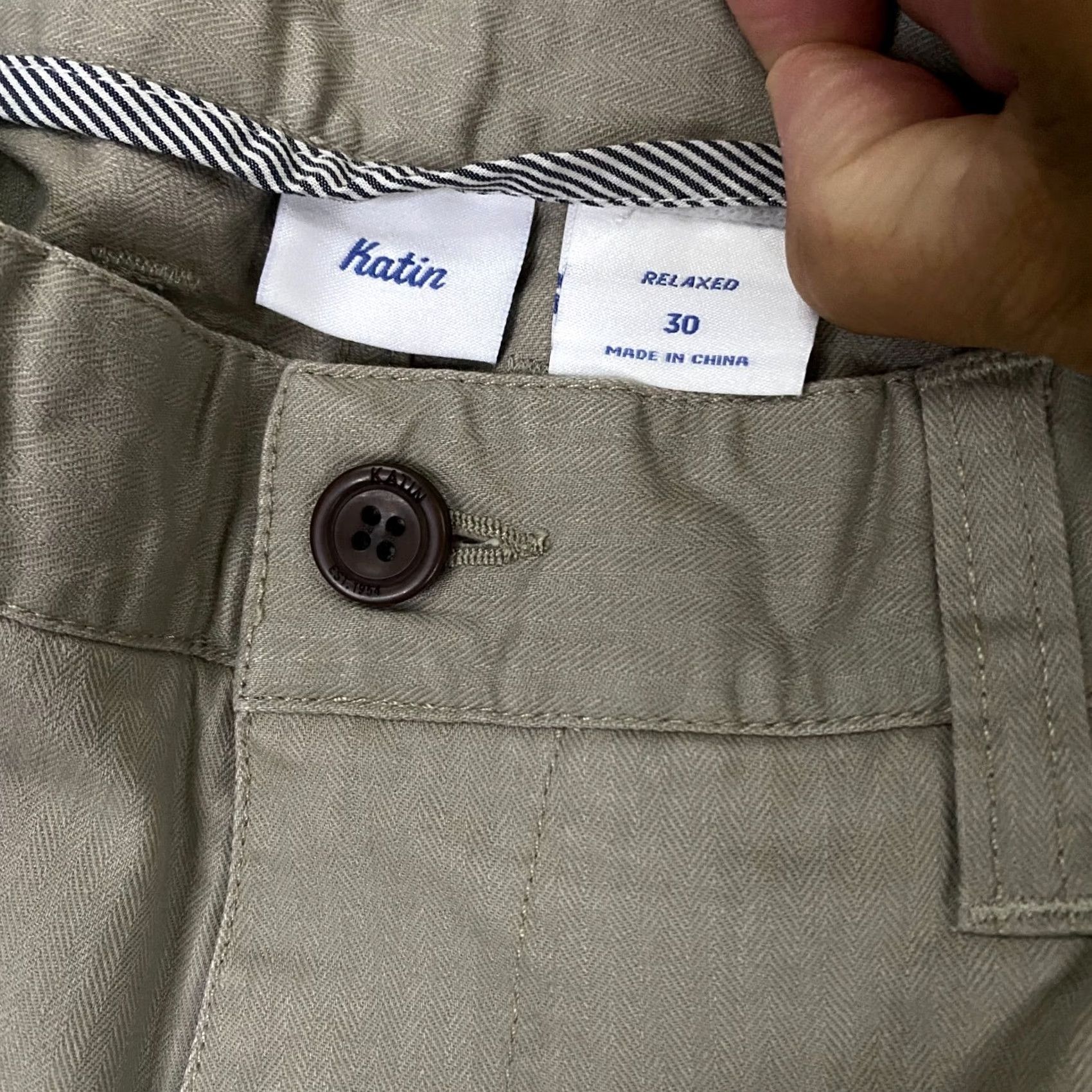 Katin Pant Chino 30x32 Beige Herringbone Twill Cotton Surf Skate Beach Mens, Men's — image 2 of 6