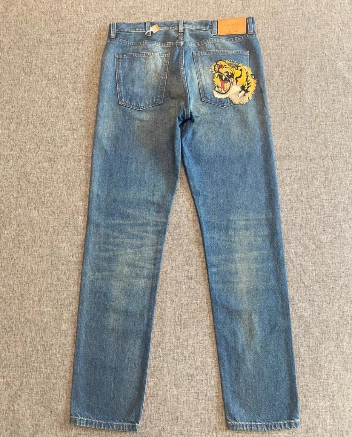 Gucci Gucci Embroidered Tiger Denim Pants Size 32-2505 Size US 33 - 2 Thumbnail