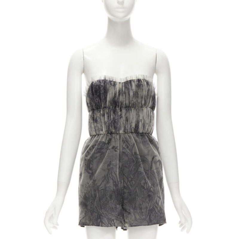 Dior CHRISTIAN DIOR Fantaisie Dioriviera tulle gathered pleated romper FR34 XS Size 26" / US 2 / IT 38 - 1 Thumbnail