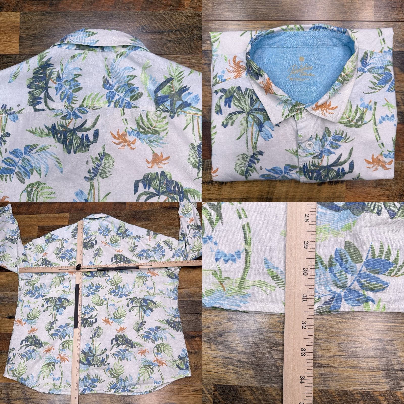 Vintage Paradise Collection Shirt 2XL XXL White Floral Button Up Linen Mens Size US XXL / EU 58 / 5 - 8 Thumbnail