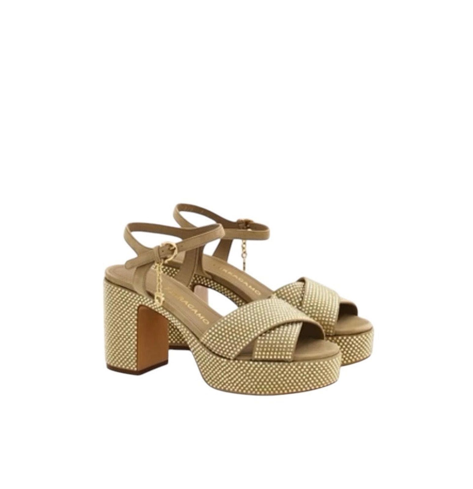 Salvatore Ferragamo Ferragamo Crystal Platform Sandal Size US 7.5 / IT 37.5 - 2 Thumbnail