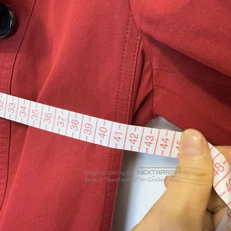 Burberry Burberry Red Cotton Striped Trench Coat. Size S / US 4 / IT 40 - 7 Thumbnail