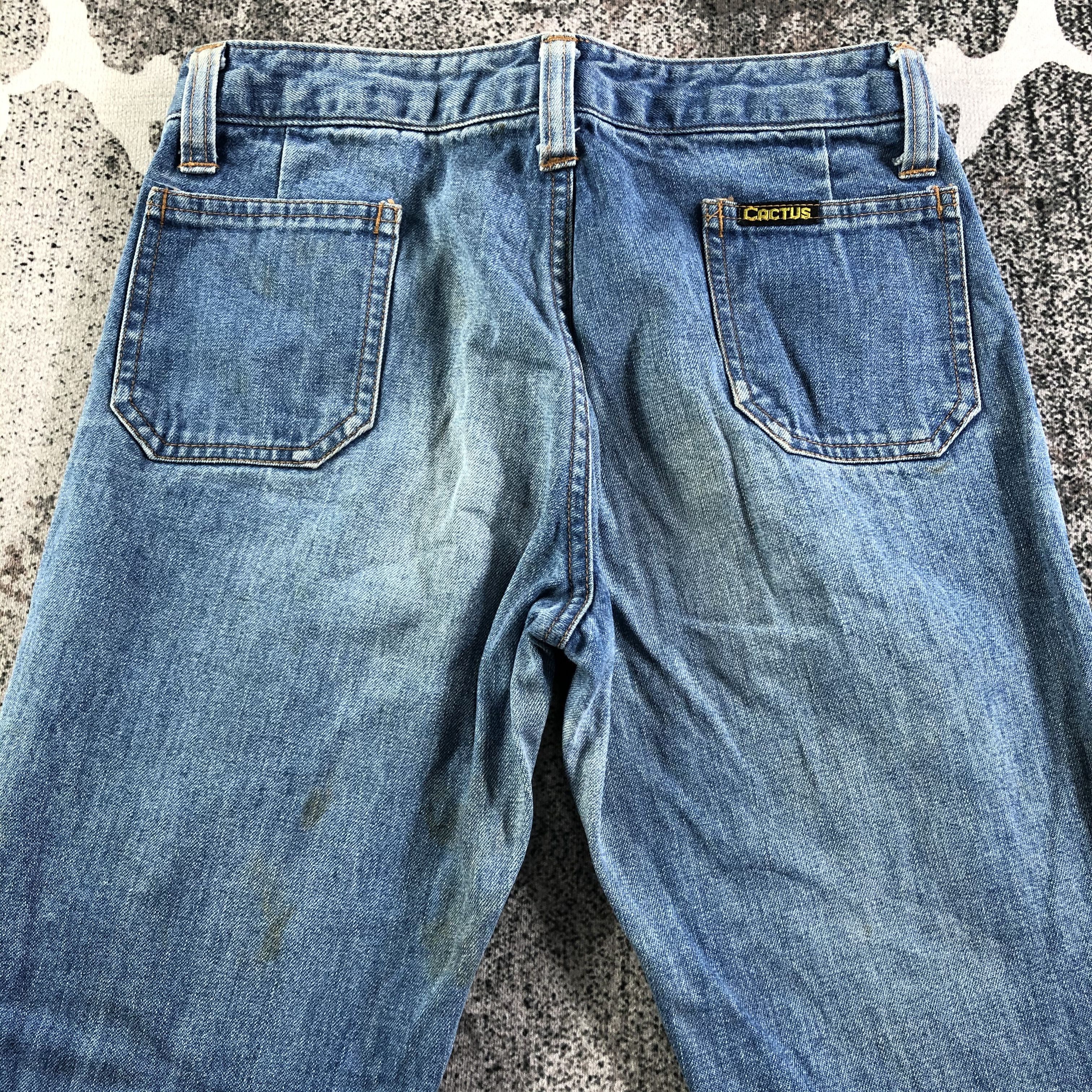 Japanese Brand Vintage Flare Cactus Jeans Dirty Wash Denim KJ2422 Size US 27 - 4 Thumbnail
