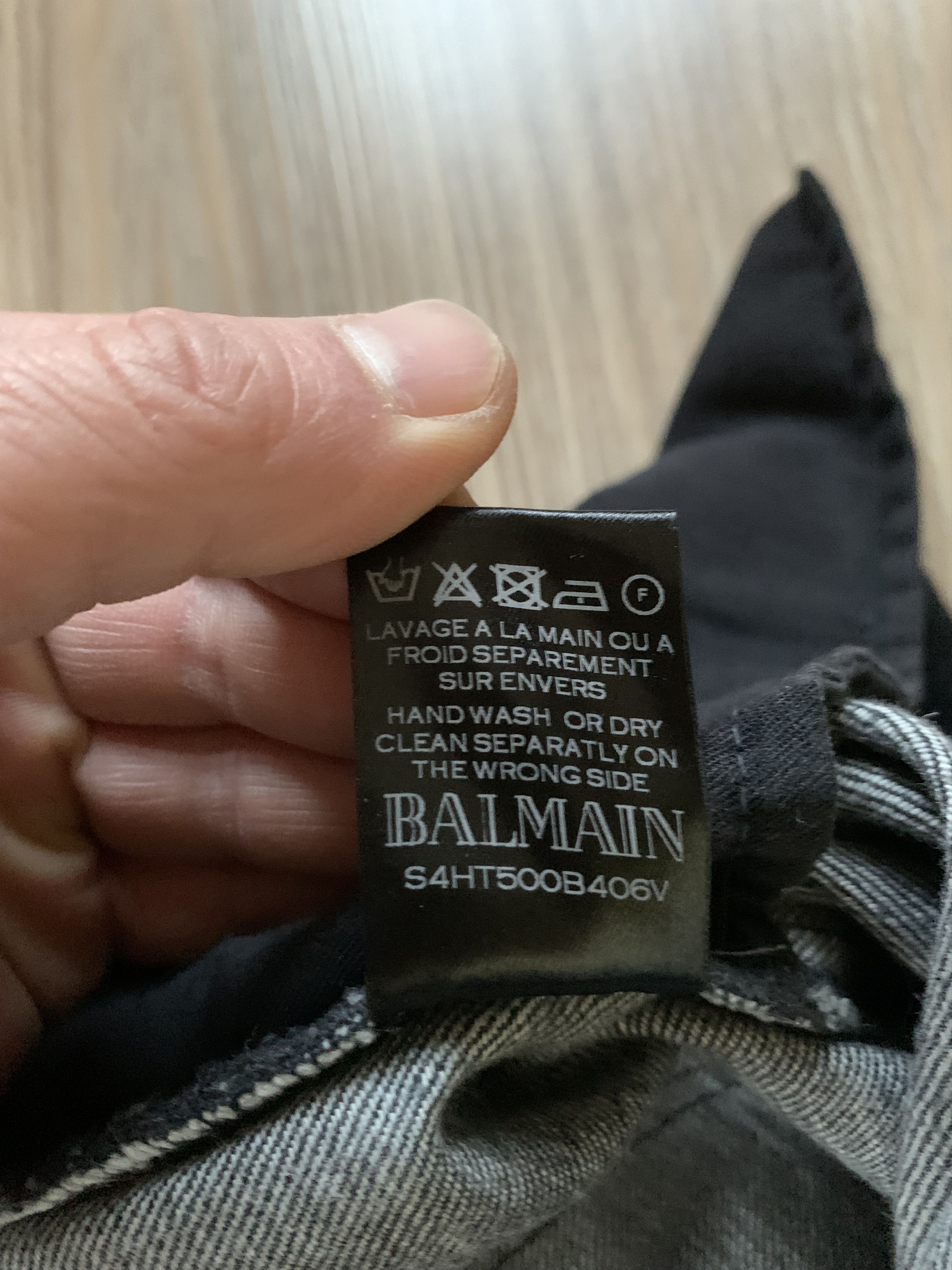 Balmain × Pierre Balmain Balmain Dark Grey Ribbed Biker Jeans Size US 32 / EU 48 - 13 Thumbnail