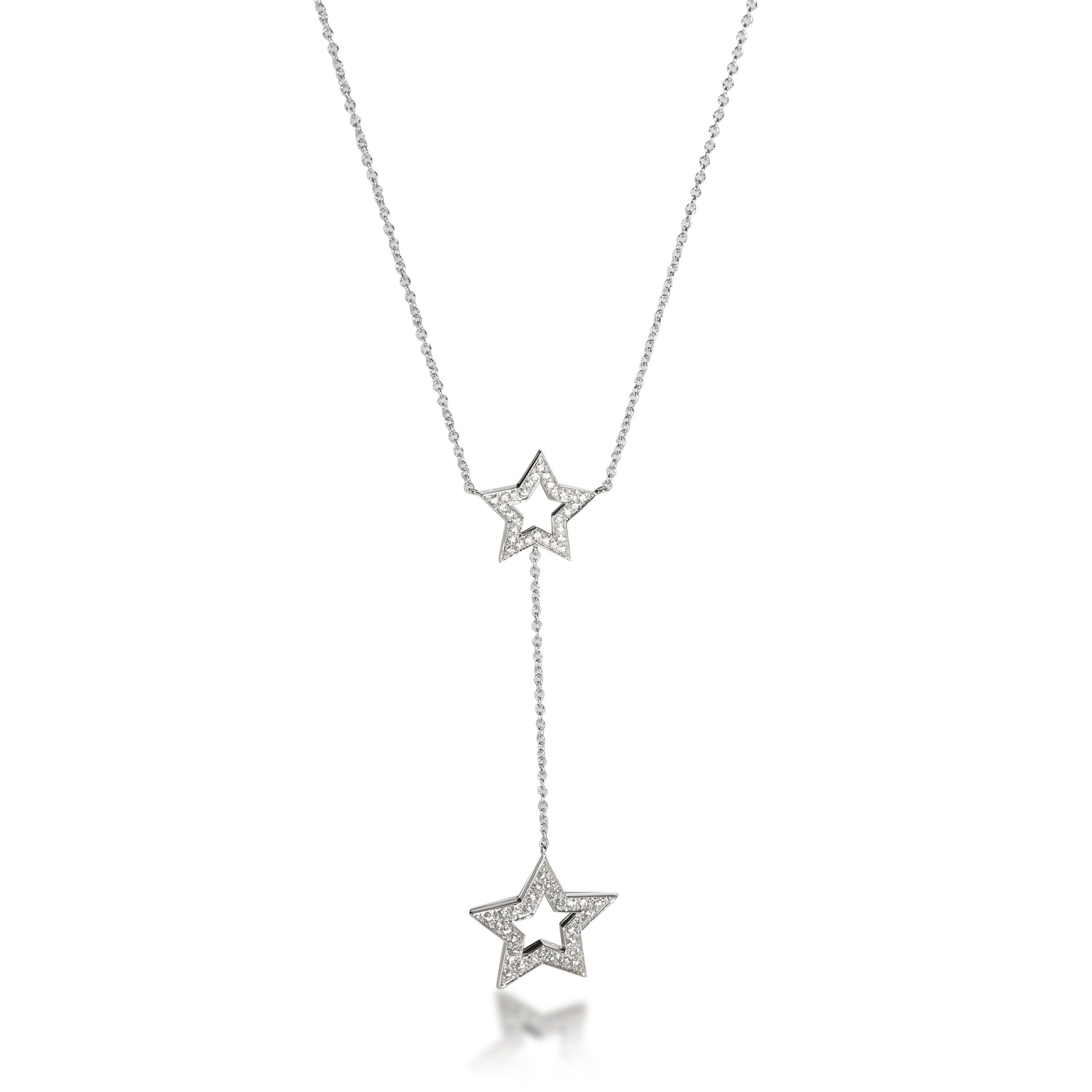 image of Tiffany Co Tiffany & Co. Star Diamond Necklace In Platinum 0.45 Ctw in Silver, Women's