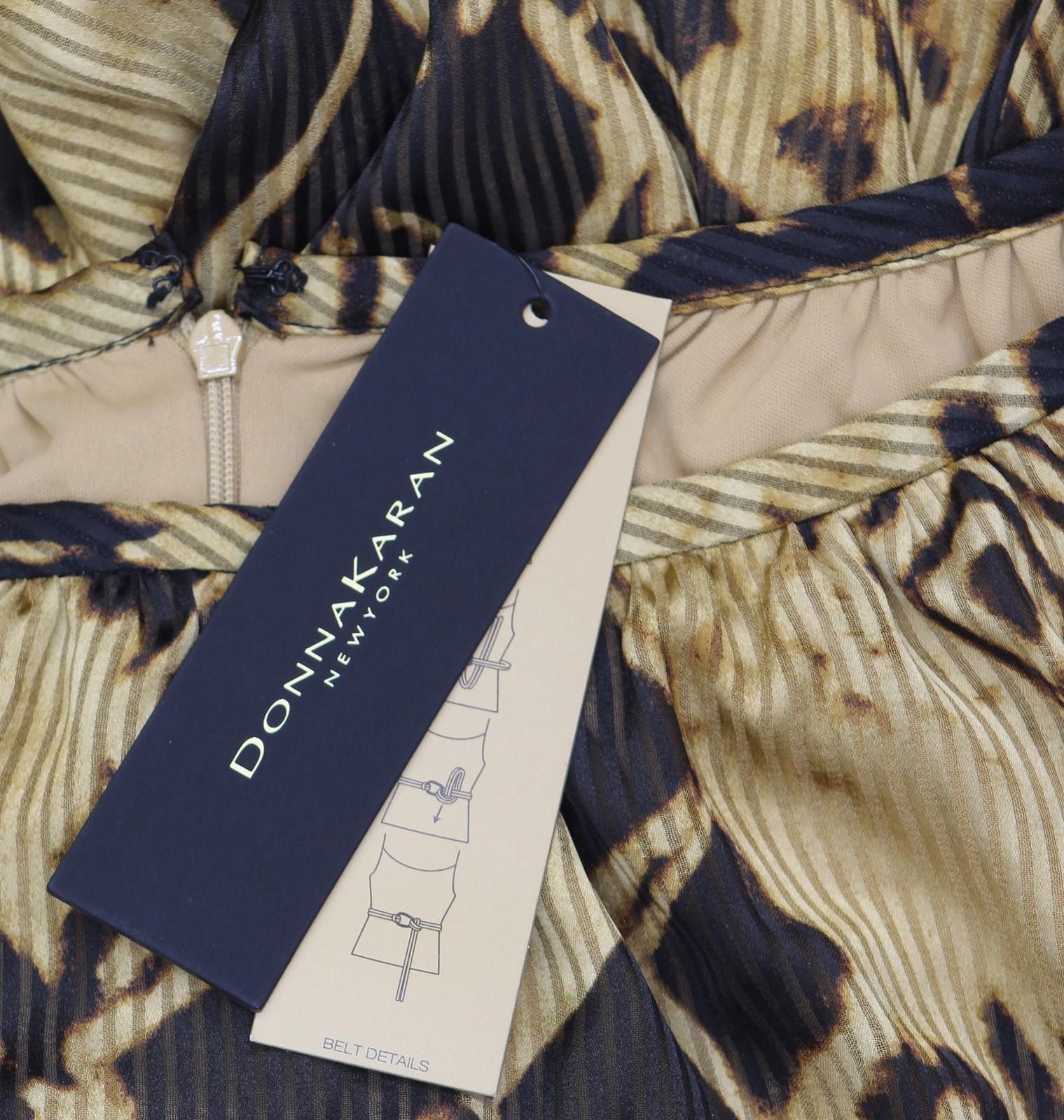 Donna Karan New Donna Karan Womens Chiffon A-line Dress Black / Fawn 14 Size XL / US 12-14 / IT 48-50 - 3 Thumbnail