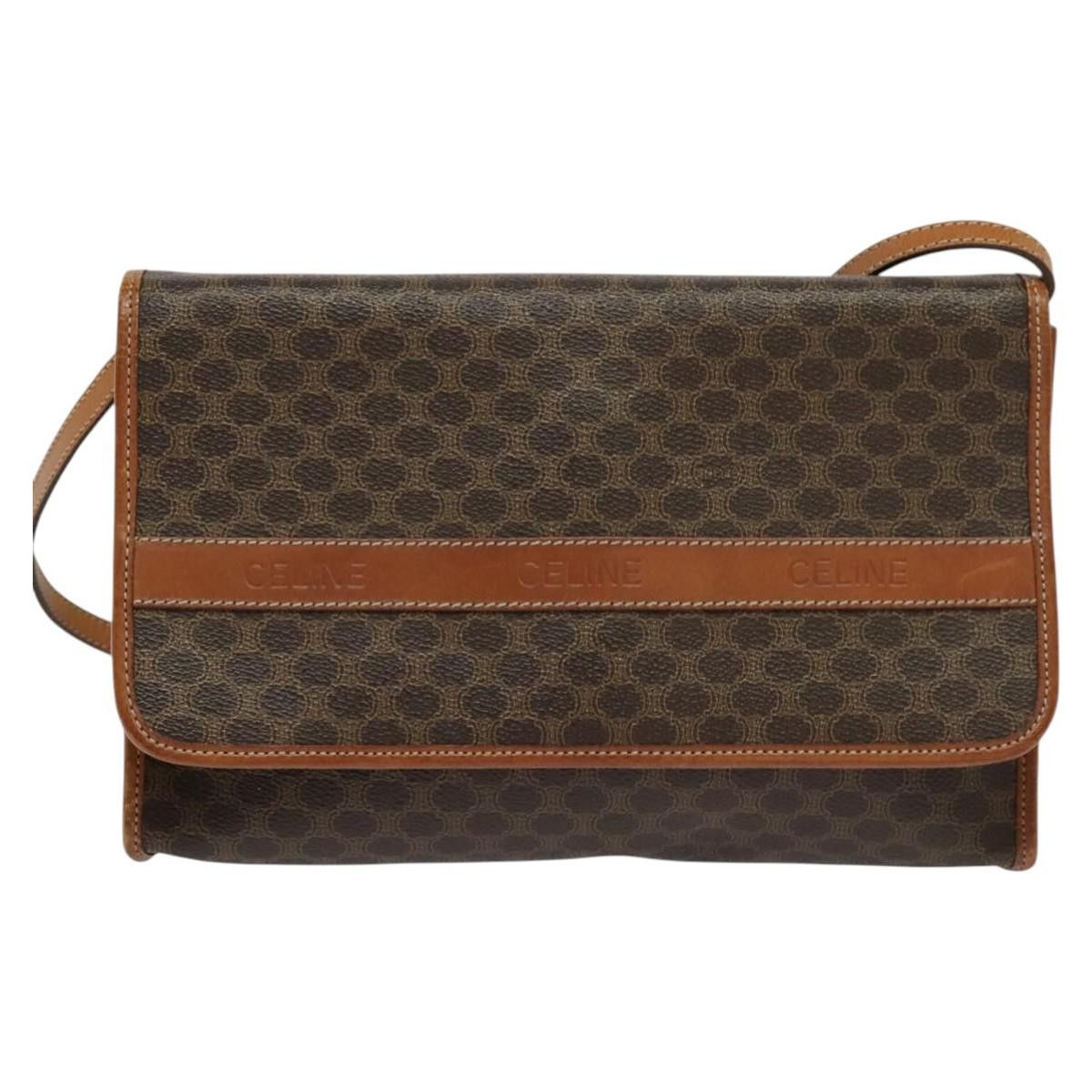 Celine CELINE Macadam Canvas Shoulder Bag Pvc Leather Brown Gold Size ONE SIZE - 2 Thumbnail