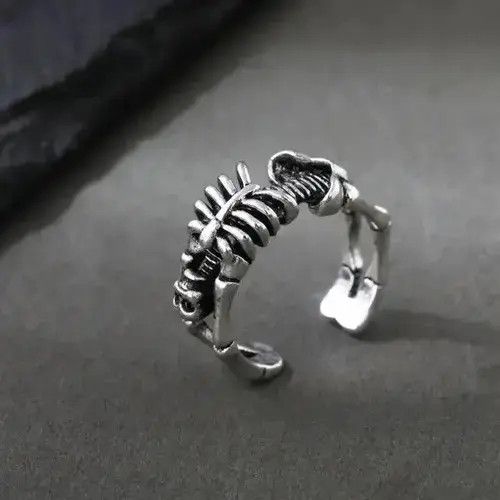 Ring Of Fire Adjustable Skull Bones Ring Size ONE SIZE - 3 Thumbnail