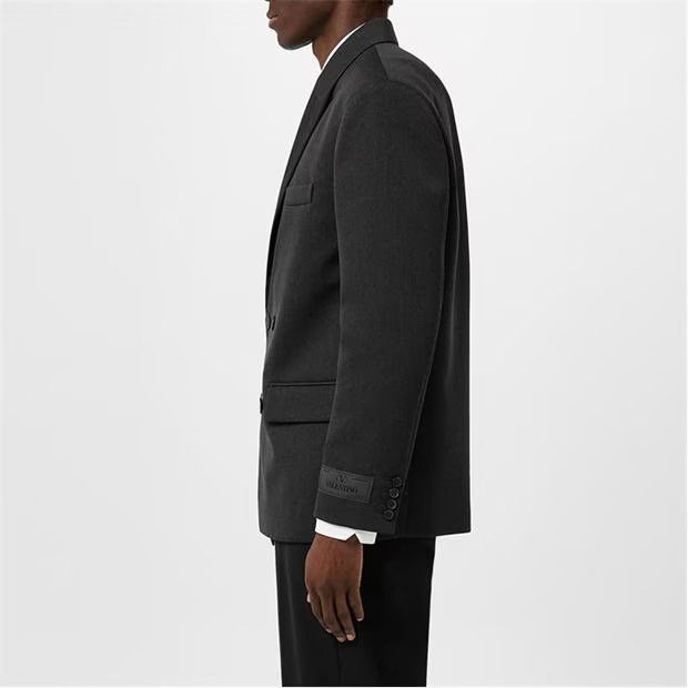 o1g2r1mq0724 Double Breasted Label Jackets in Black