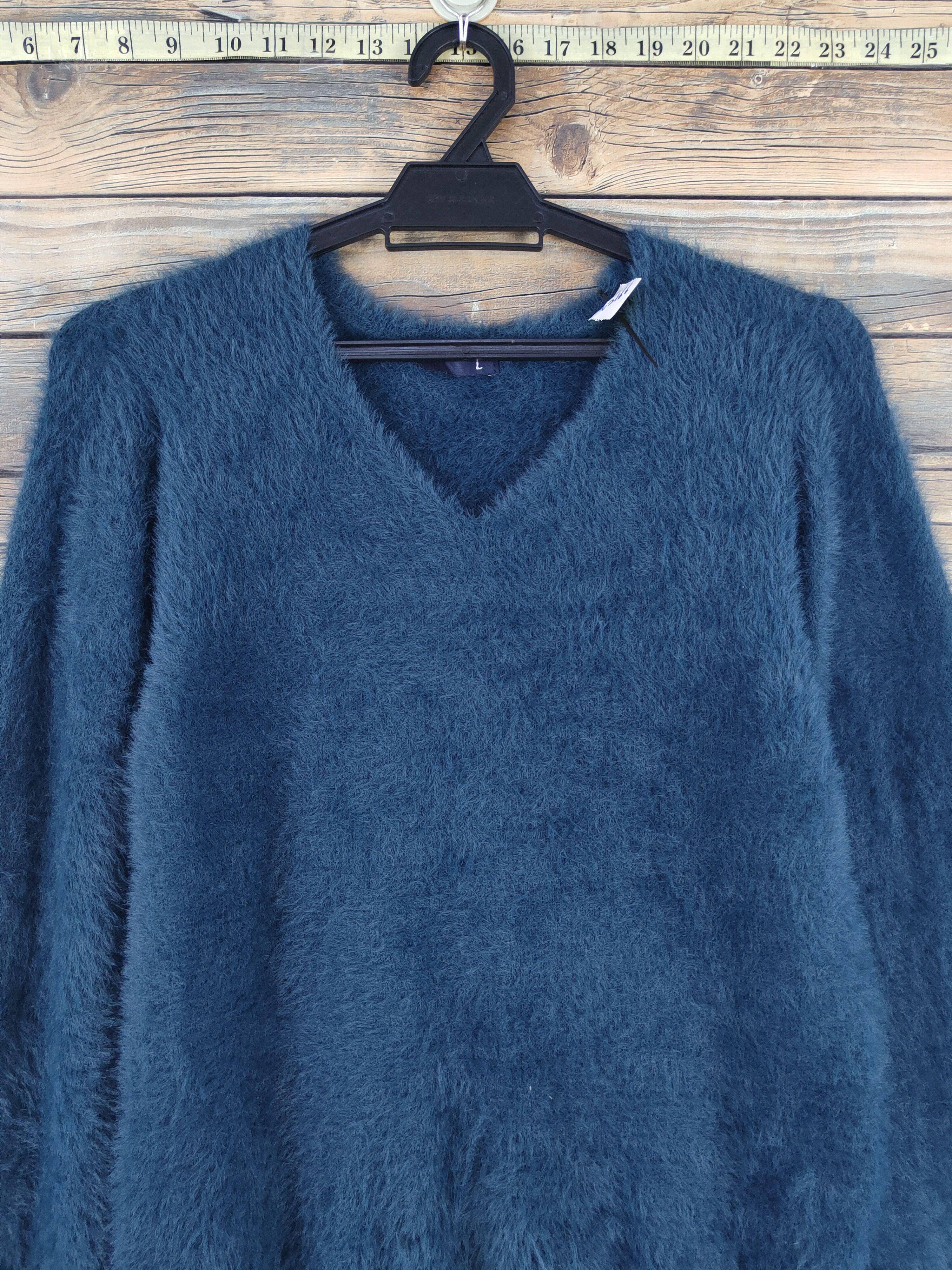 Homespun Knitwear Japan Dark Blue Fur shaggy Mohair Knitwear #W2166 Size M / US 6-8 / IT 42-44 - 2 Thumbnail