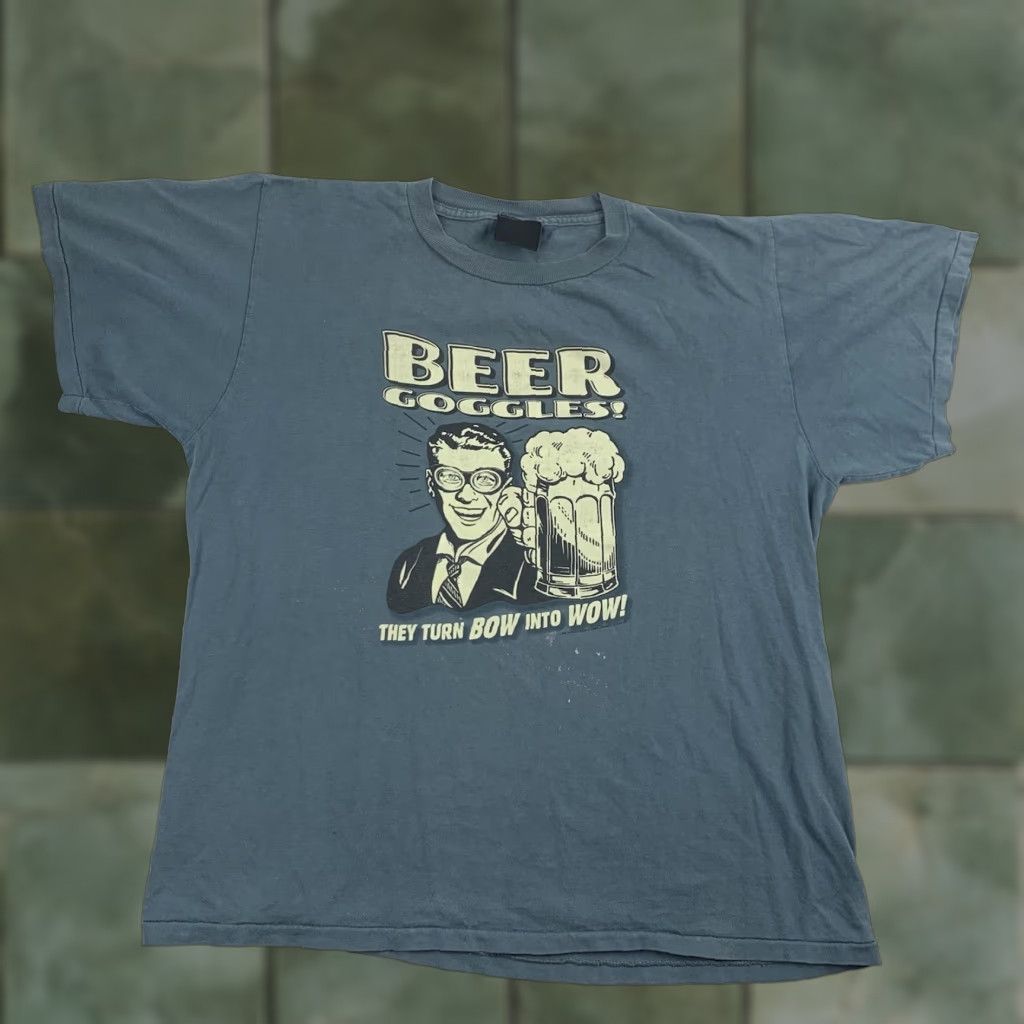 Changes VINTAGE Changes Beer Goggles Shirt Adult Medium Blue Funny 90s Mens Size US M / EU 48-50 / 2 - 1 Thumbnail