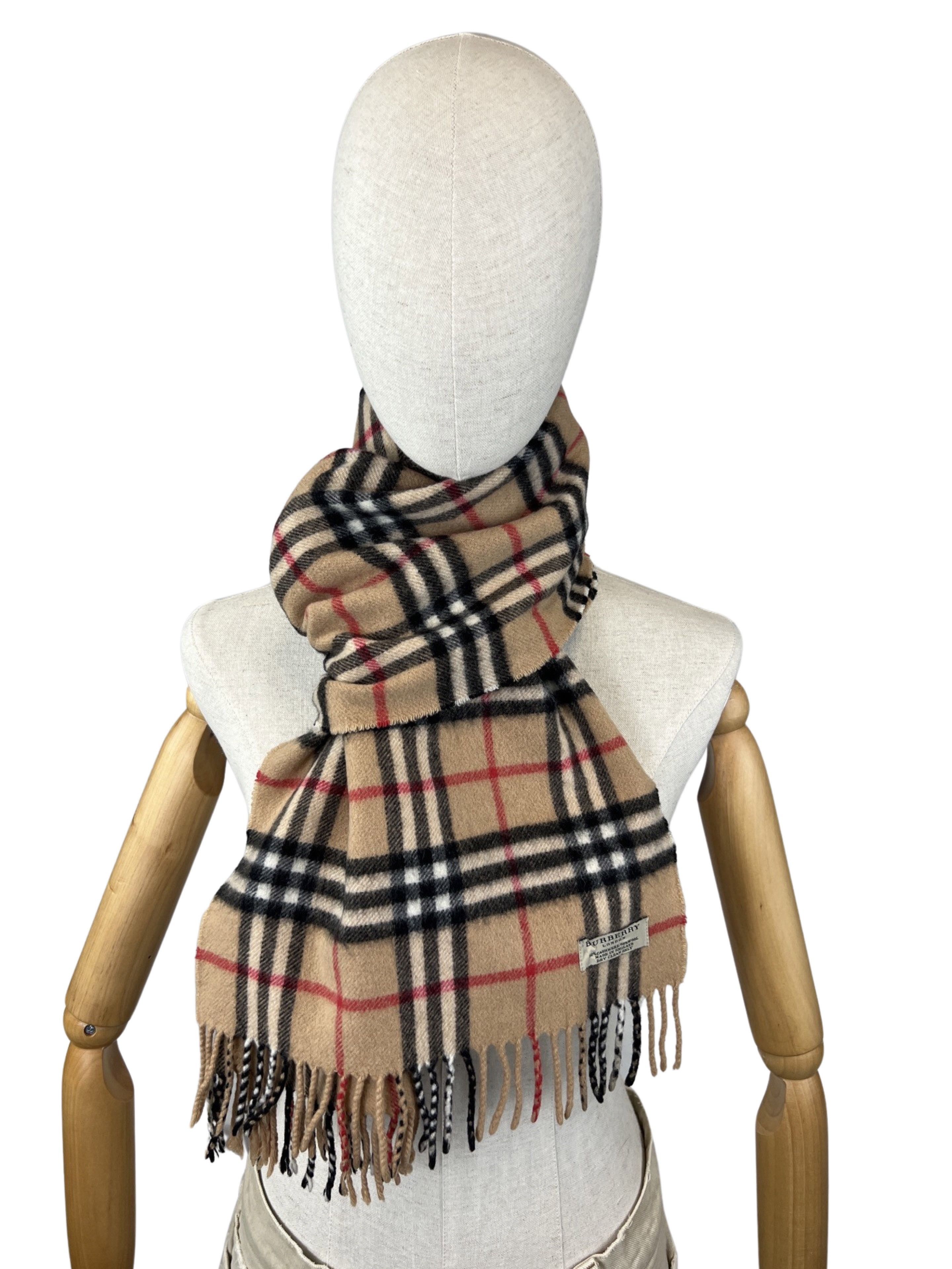 Vintage Burberry Classic Nova Check Wool Cashmere 180 cm