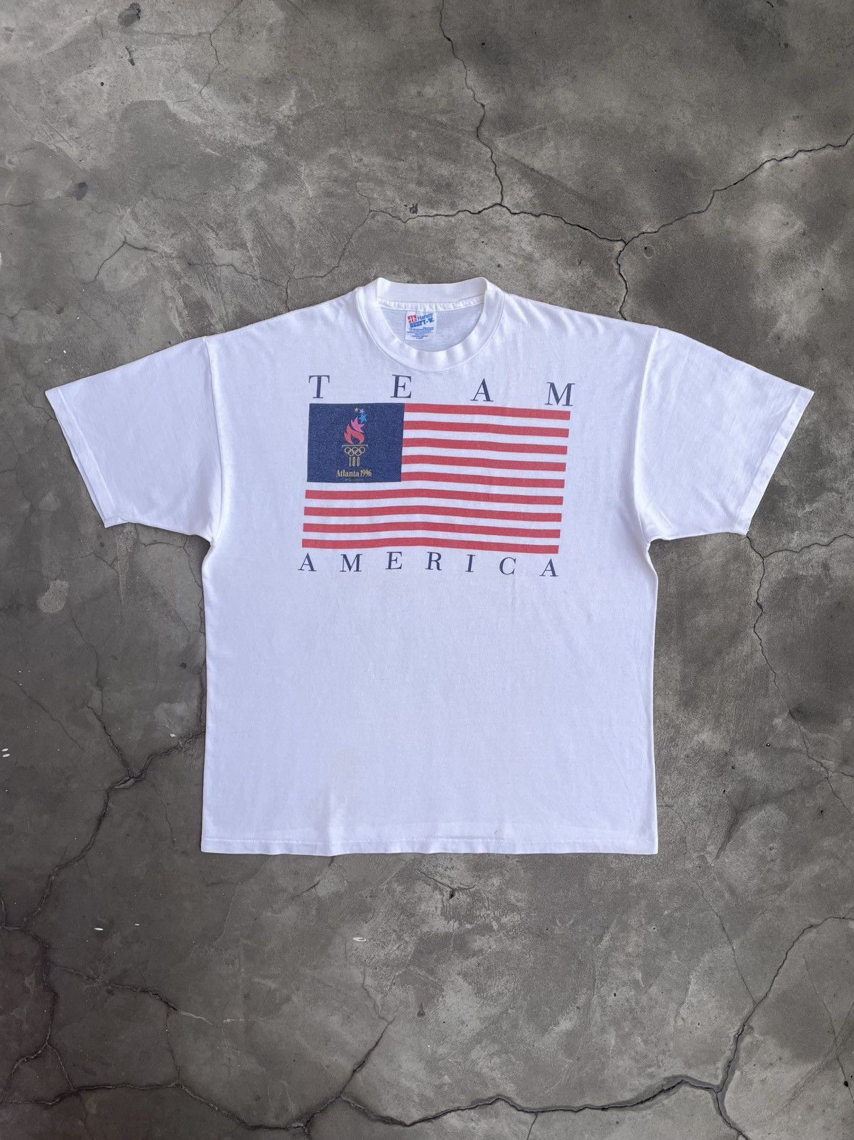 USA Olympics 1996 Olympics Atlanta, Vintage Single Stitch T-Shirt Size US XL / EU 56 / 4 - 1 Thumbnail