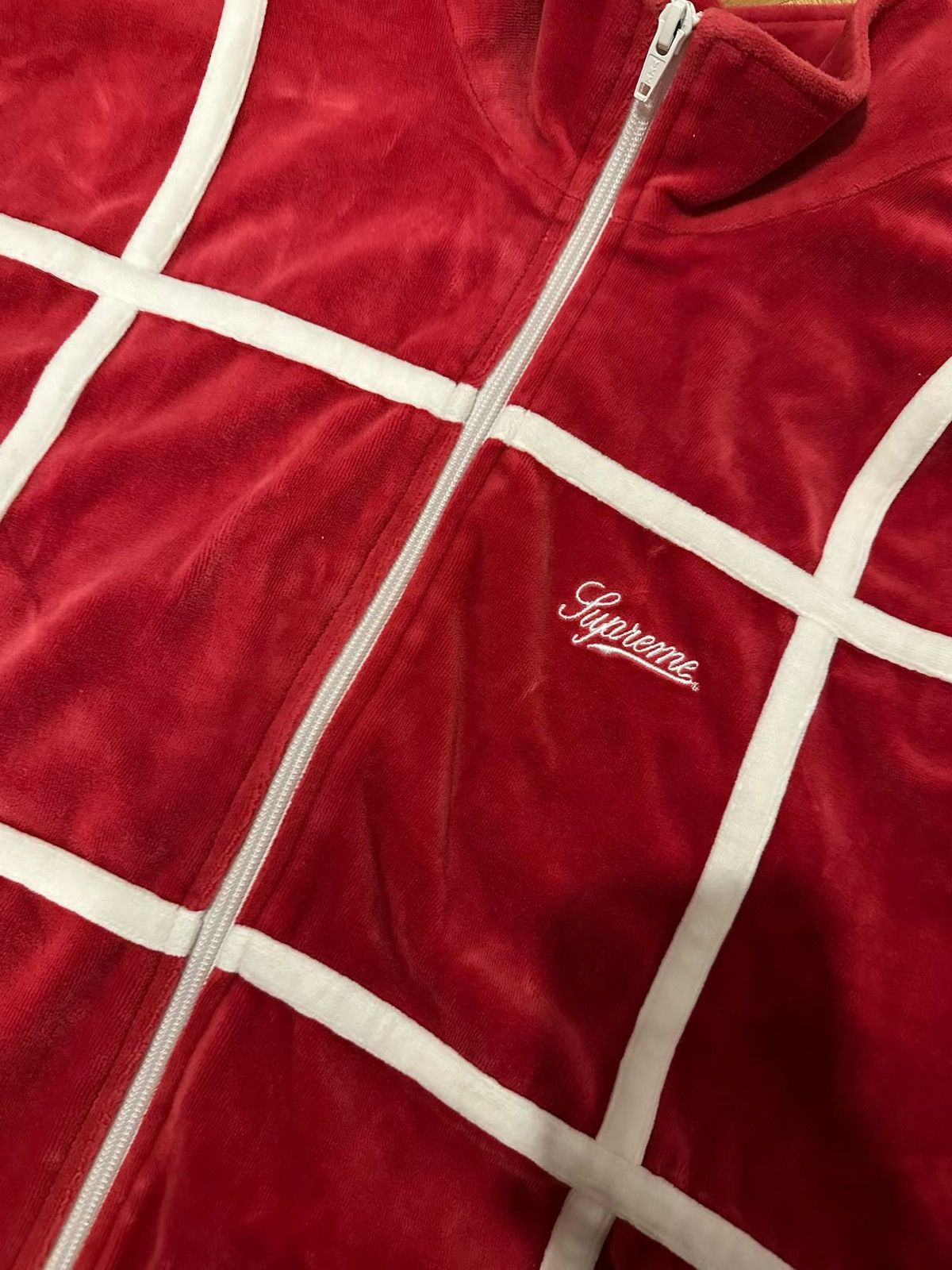 Supreme Supreme Grid Taping Velour Jacket SS20 Size US L / EU 52-54 / 3 - 4 Thumbnail