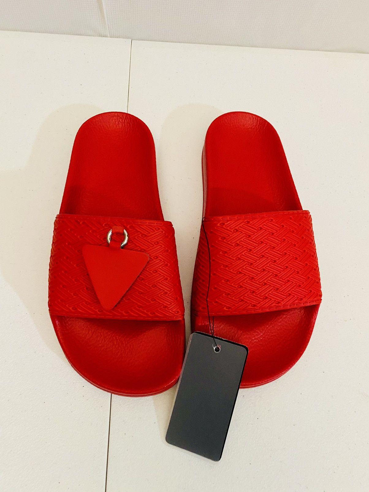 Adidas × Raf Simons Raf Simons 🇮🇹 x Pendant Adilette Core Red Leather 7 W 5 M New Size US 7 / IT 37 - 11 Thumbnail
