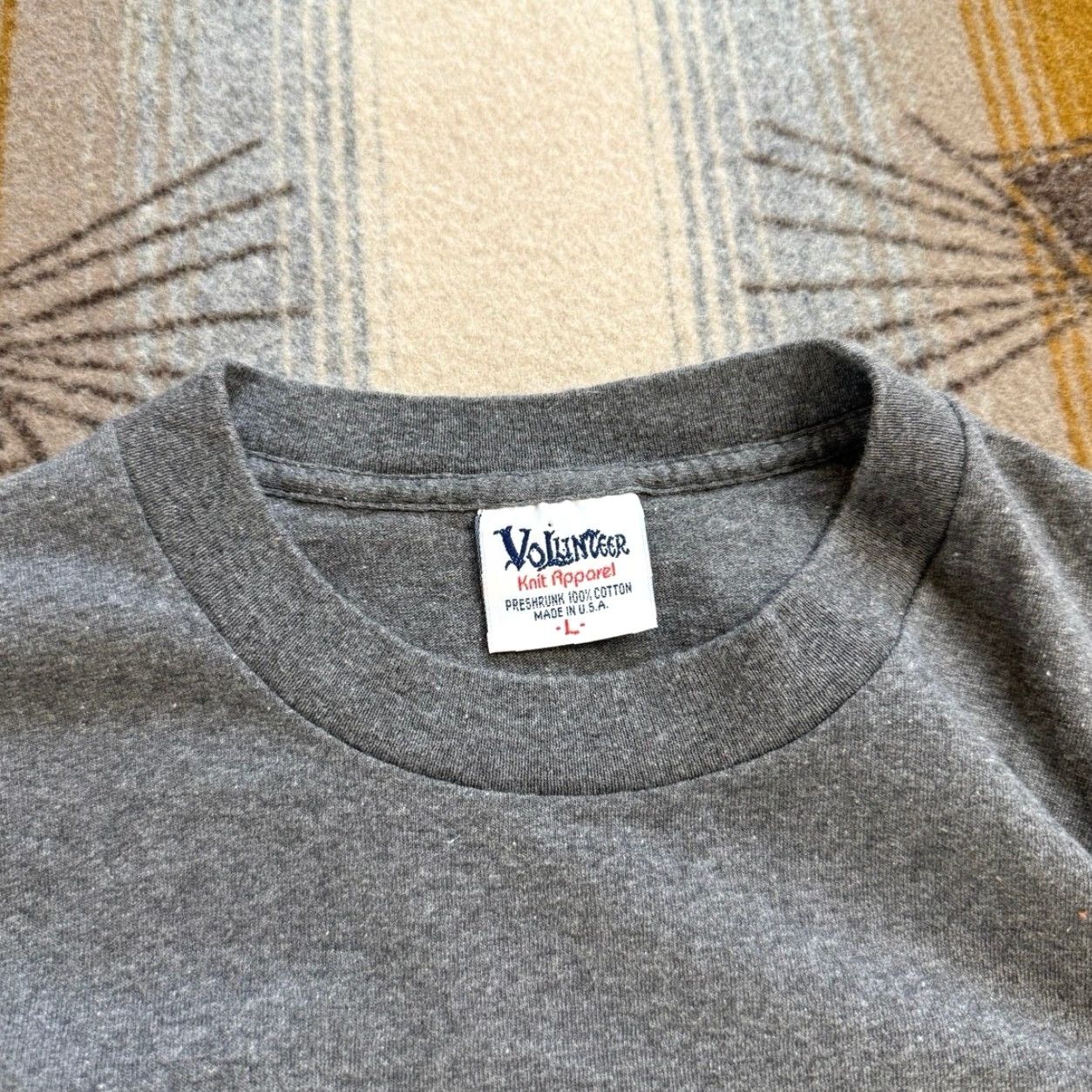 Vintage VINTAGE Mickey Mouse T-Shirt Gray L 1990s 90s Crew Neck Short Sleeve Volunteer Men Size Large Made In USA Boy/Girls? Size US L / EU 52-54 / 3 - 3 Thumbnail