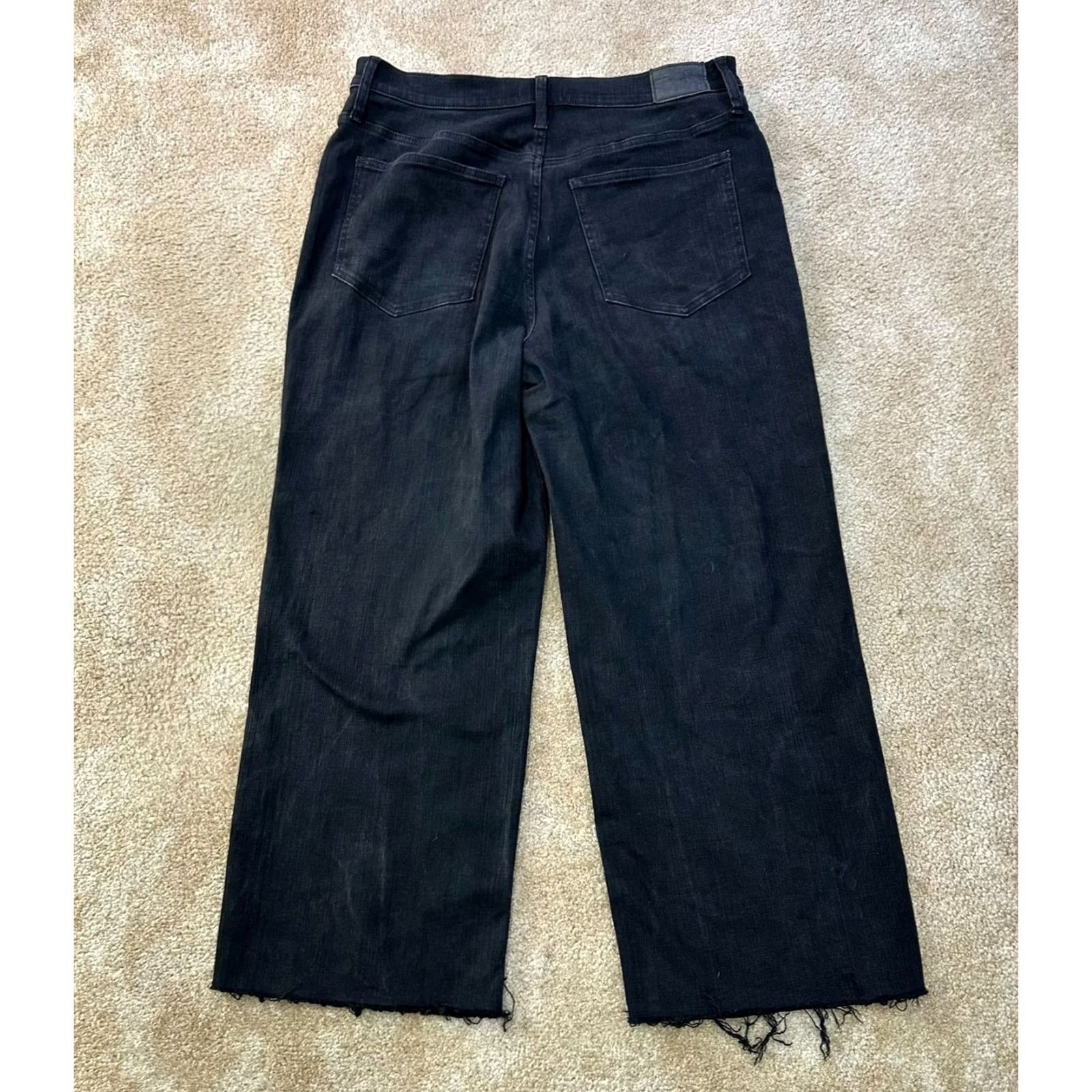 Madewell Madewell Jeans Black 33T Wide-Leg Womens Cotton Elastane Denim 5-Pocket High Rise Inseam 29 Vintage N/A Size 24" / US 00 / IT 34 - 6 Thumbnail