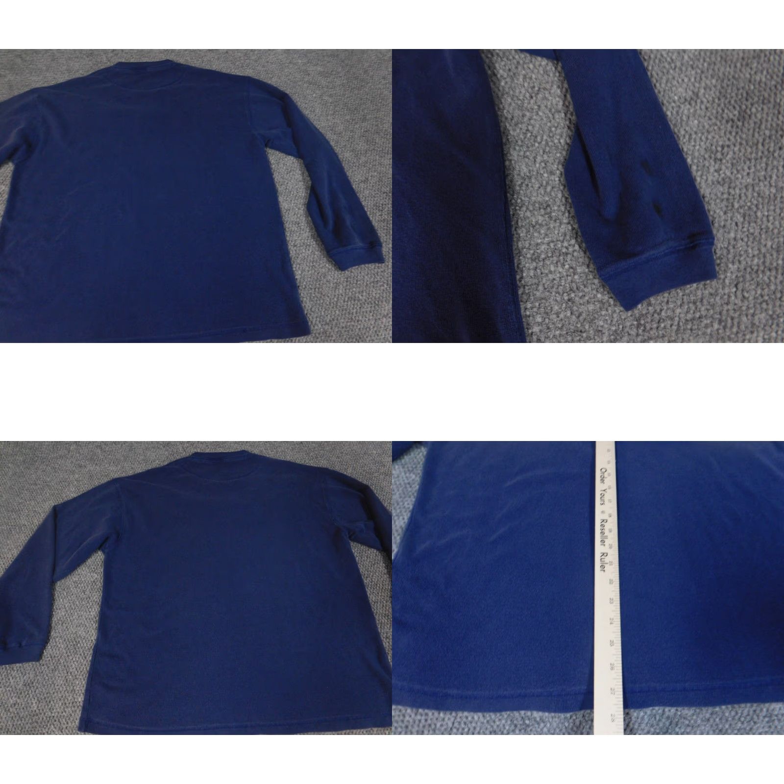 Vintage Maurices Mens Sweater Large Blue Henley Button Pullover Size US L / EU 52-54 / 3 - 8 Thumbnail