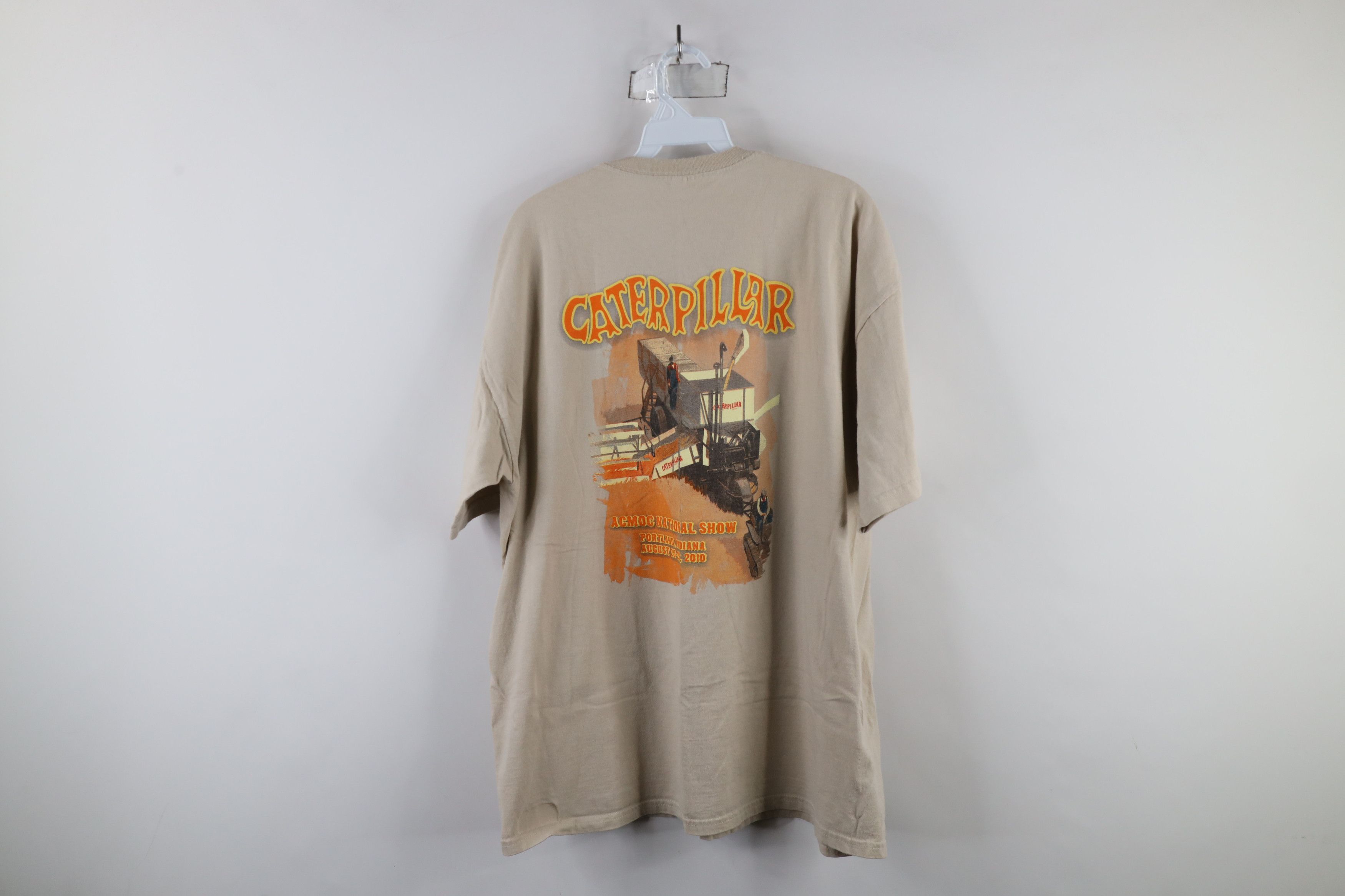 Vintage Vintage Y2K Cat Caterpillar National Show T-Shirt Beige Size US XL / EU 56 / 4 - 12 Thumbnail