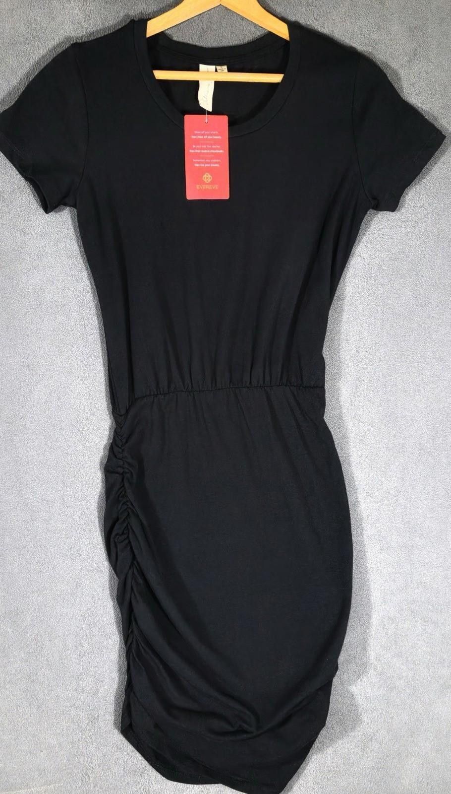 Other Allison Joy Rosie Scrunch Dress Black NWT Evereve Ruched Size S / US 4 / IT 40 - 1 Thumbnail