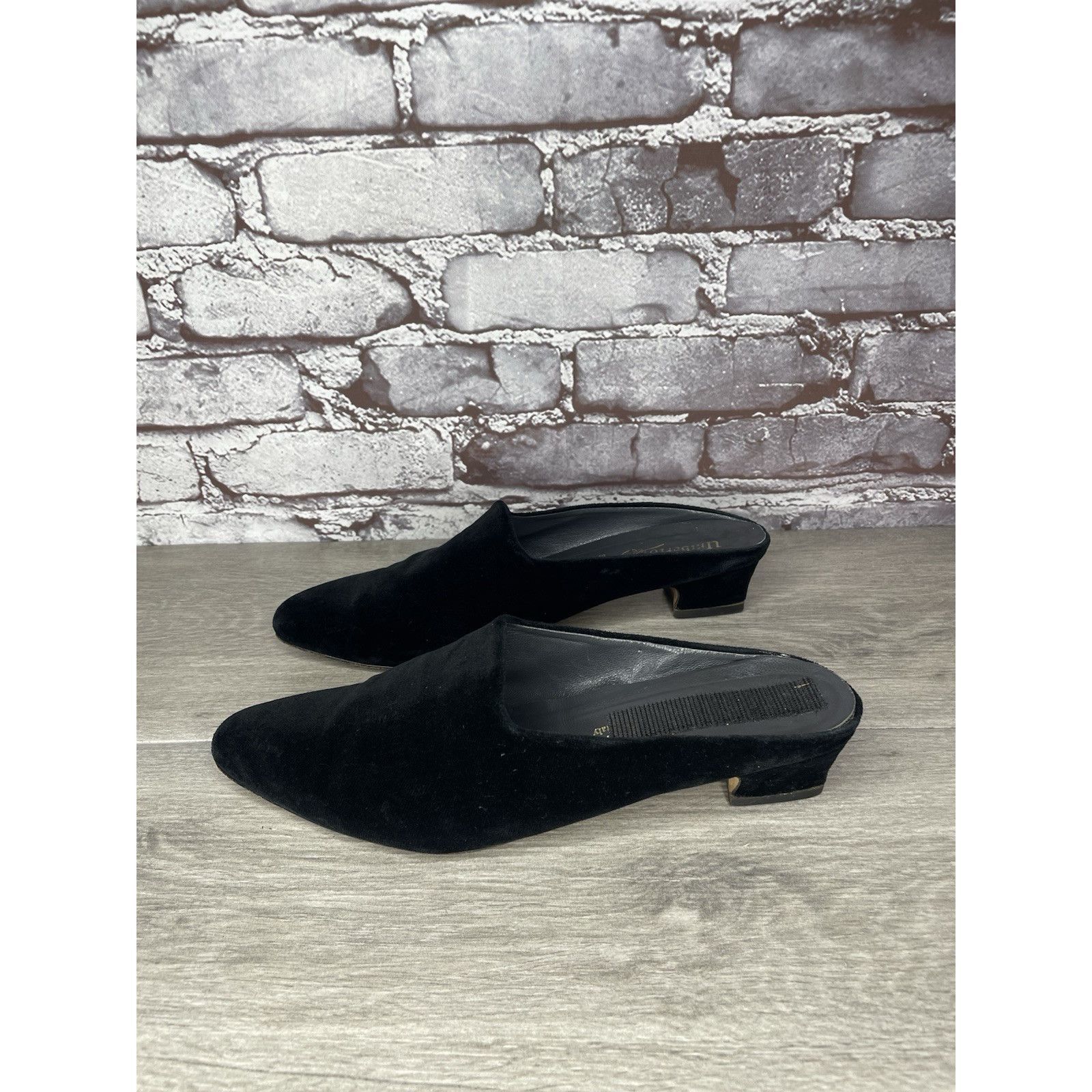 Umbro Umberto Mari Black Suede Leather Slip On Heel Mules Shoes Wo Size US 10 / IT 40 - 20 Thumbnail